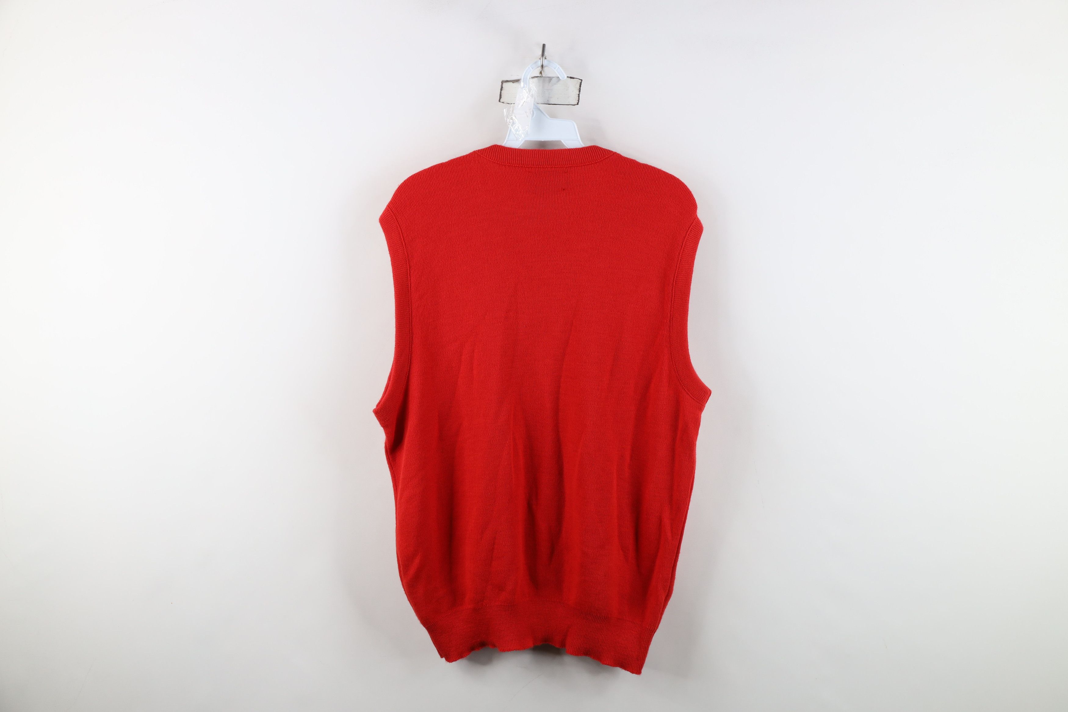 Vintage Vintage 70s Streetwear Knit V-Neck Sweater Vest Red USA Size US L / EU 52-54 / 3 - 9 Thumbnail