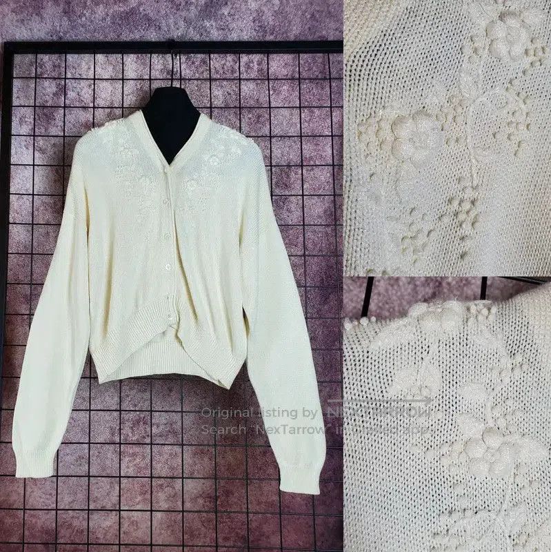 Dior Dior Beige Cotton Blend Embroidered Long Sleeve Top . Size M / US 6-8 / IT 42-44 - 3 Thumbnail