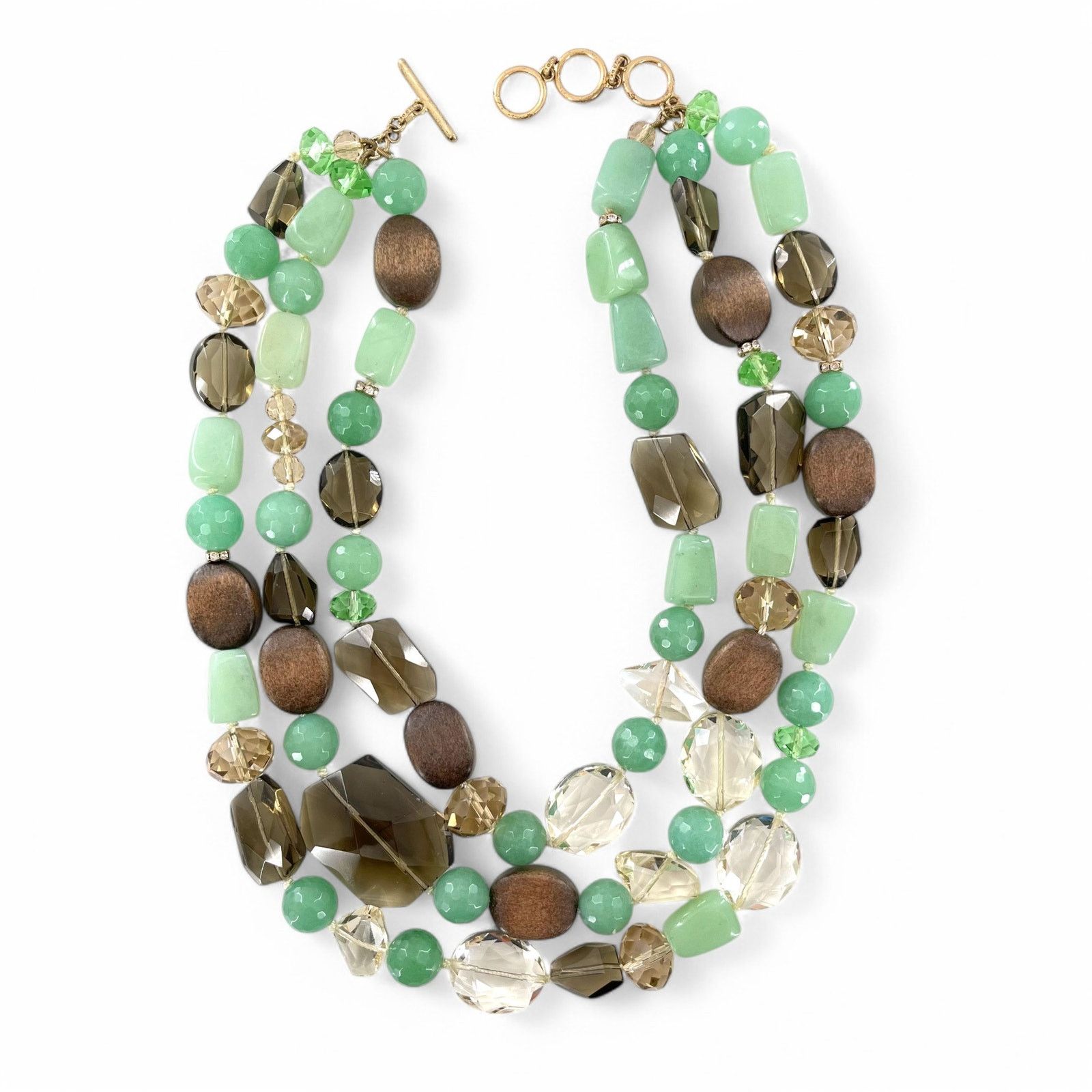 Other Stella & Dot Necklace Chunky Crystal Wood Bead Multi Strand Size ONE SIZE - 1 Thumbnail