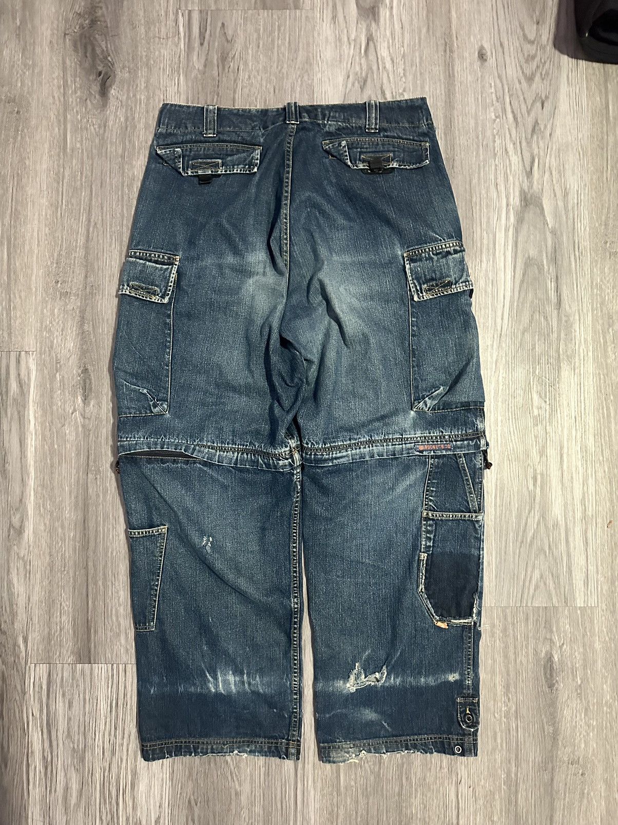 JNCO × Japanese Brand Vintage Japanese Brand Baggy Ripped Carpenter Cargo Jeans Size US 34 / EU 50 - 5 Thumbnail