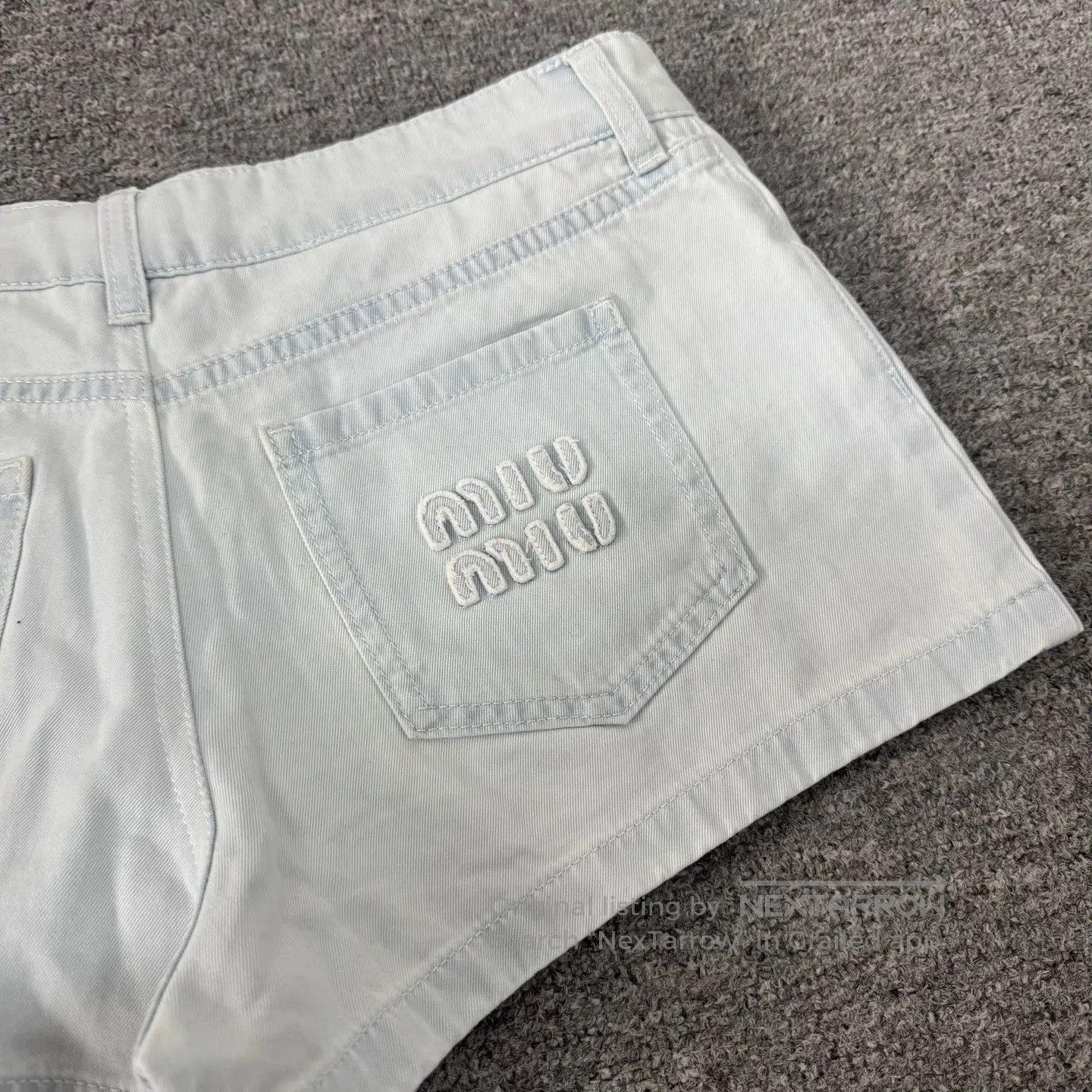 Miu Miu miu miu Alphabet logo denim shorts| Size 25" / US 0 / IT 36 - 4 Thumbnail