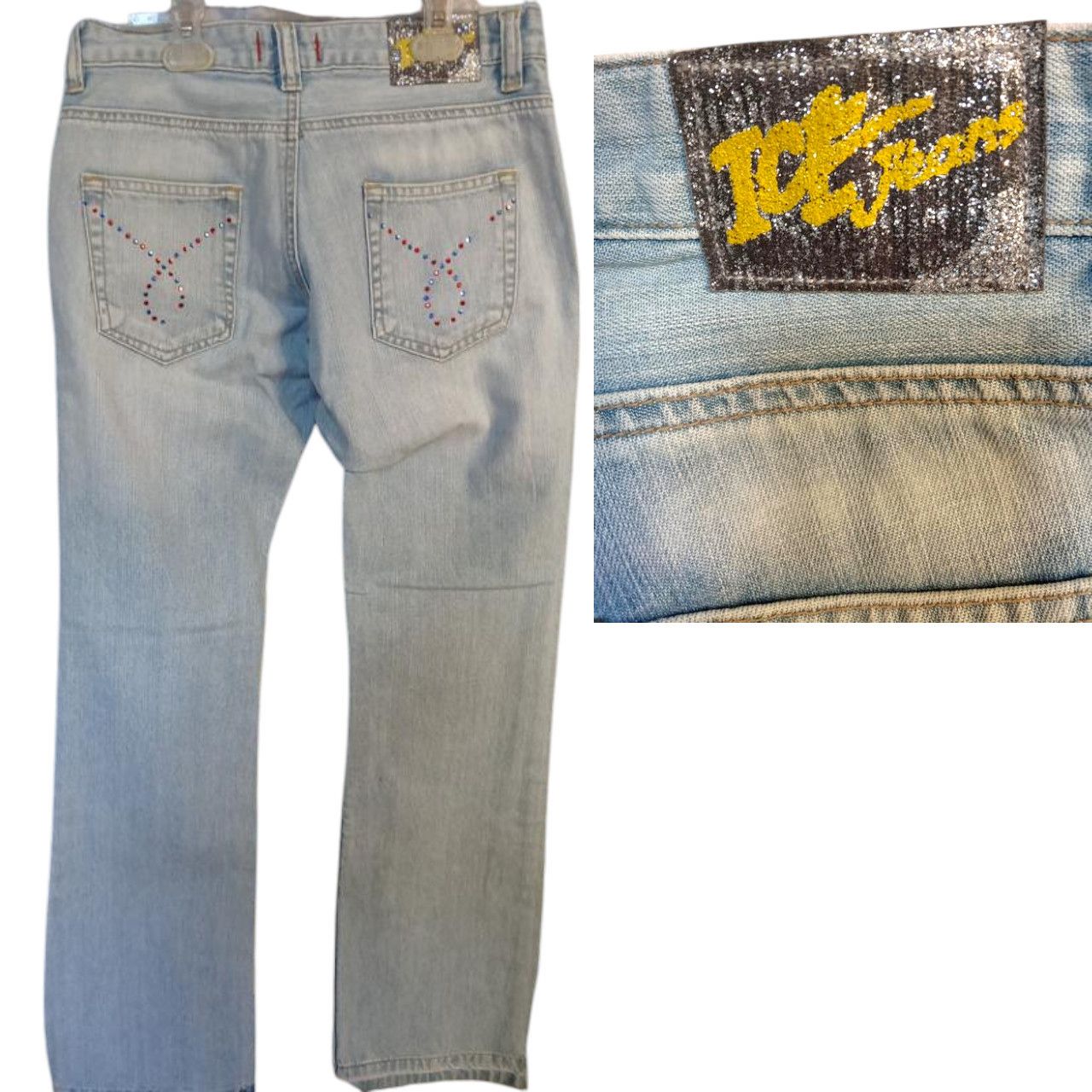 Iceberg y2k low rise jeans with sequins / beads 34" sz 29 Iceberg Size 34" / US 12 / IT 48 - 2 Thumbnail