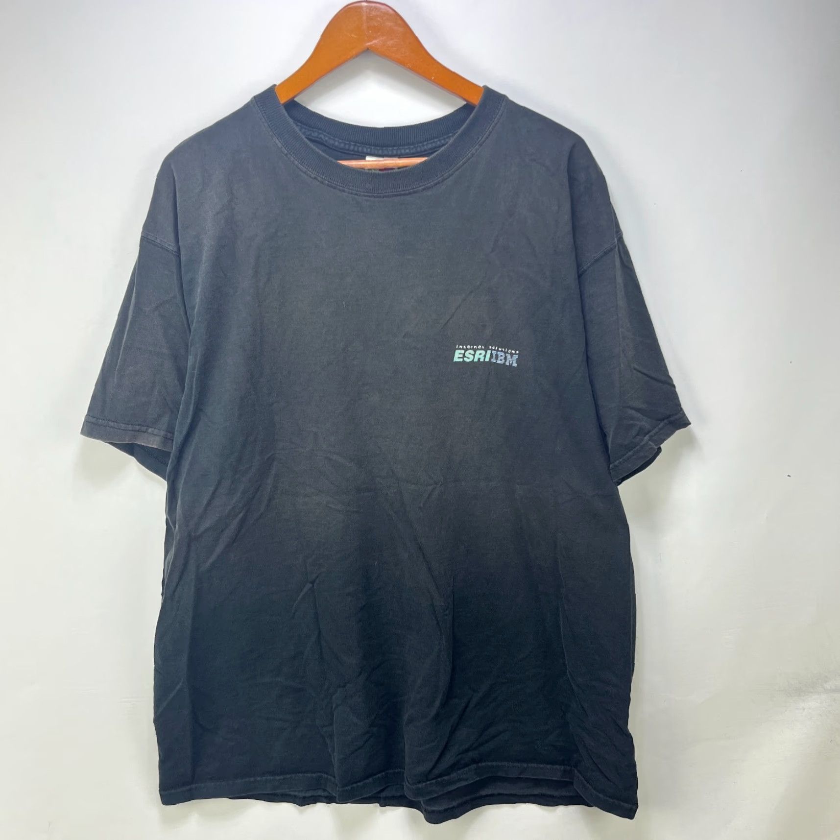 Fruit Of The Loom VINTAGE 90s IBM Computer Internet Solutions T Shirt XL Mens Short Sleeve Crew Neck Black Cotton Logo 2XL 90s Theme Shirt Size US XXL / EU 58 / 5 - 4 Thumbnail