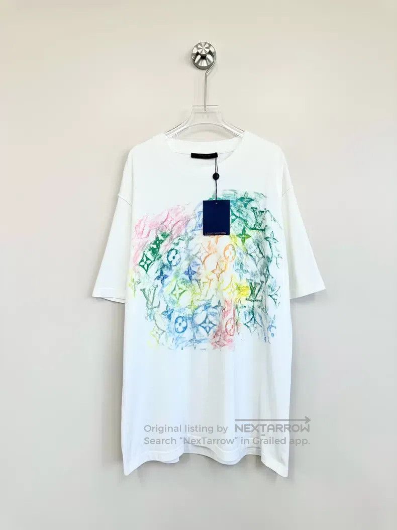 Louis Vuitton Louis Vuitton White crayon graffiti logo short sleeve Size US XXL / EU 58 / 5 - 1 Thumbnail