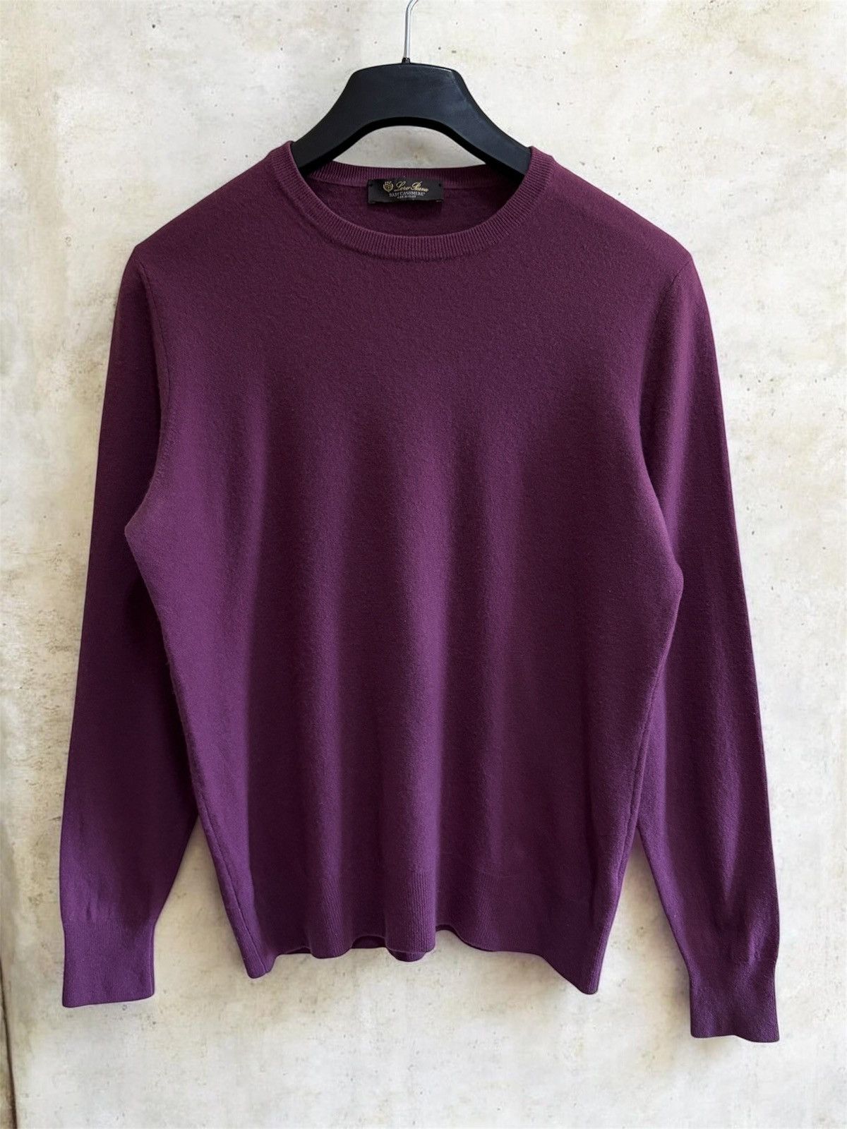 Loro Piana Purple Baby Cashmere Crewneck Sweater 54 Italy