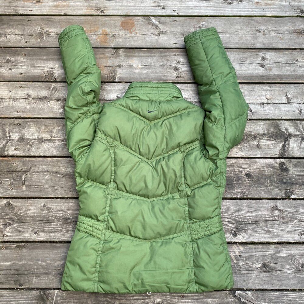 Nike × Vintage Vintage Y2K Gray Tab Nike Puffer Jacket Olive Green Medium Size M / US 6-8 / IT 42-44 - 4 Thumbnail