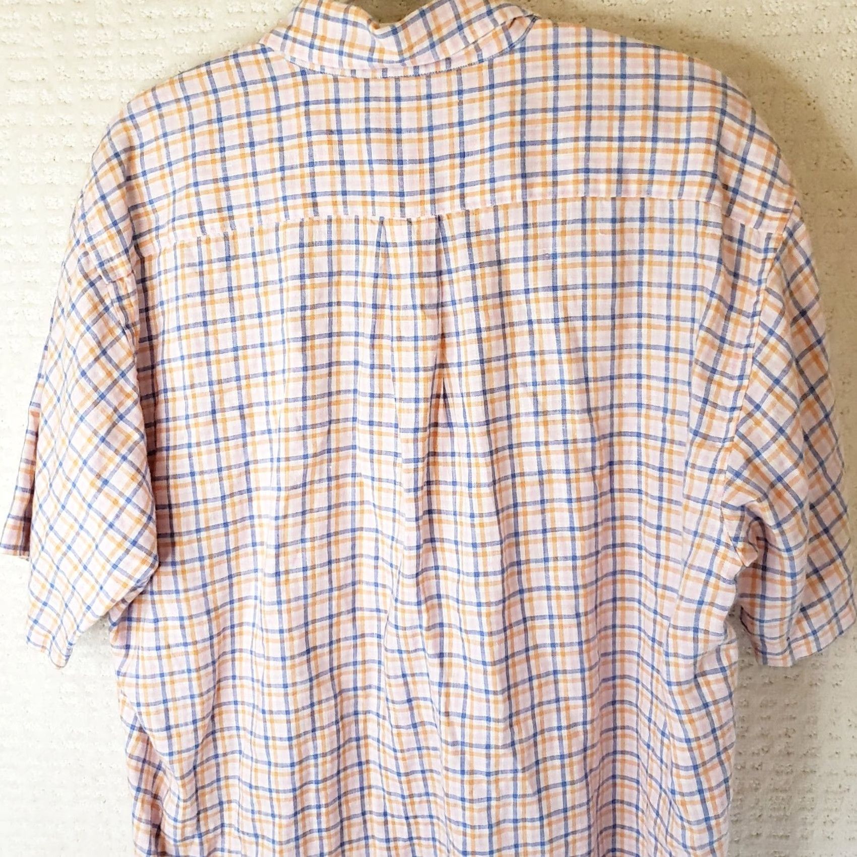 Brooks Brothers Brooks Brothers Linen Button-Up Shirt Men's L Plaid Multicolor Blue Orange Pink Pocket Short Sleeve Regular Fit Classic Casual Size US L / EU 52-54 / 3 - 7 Thumbnail