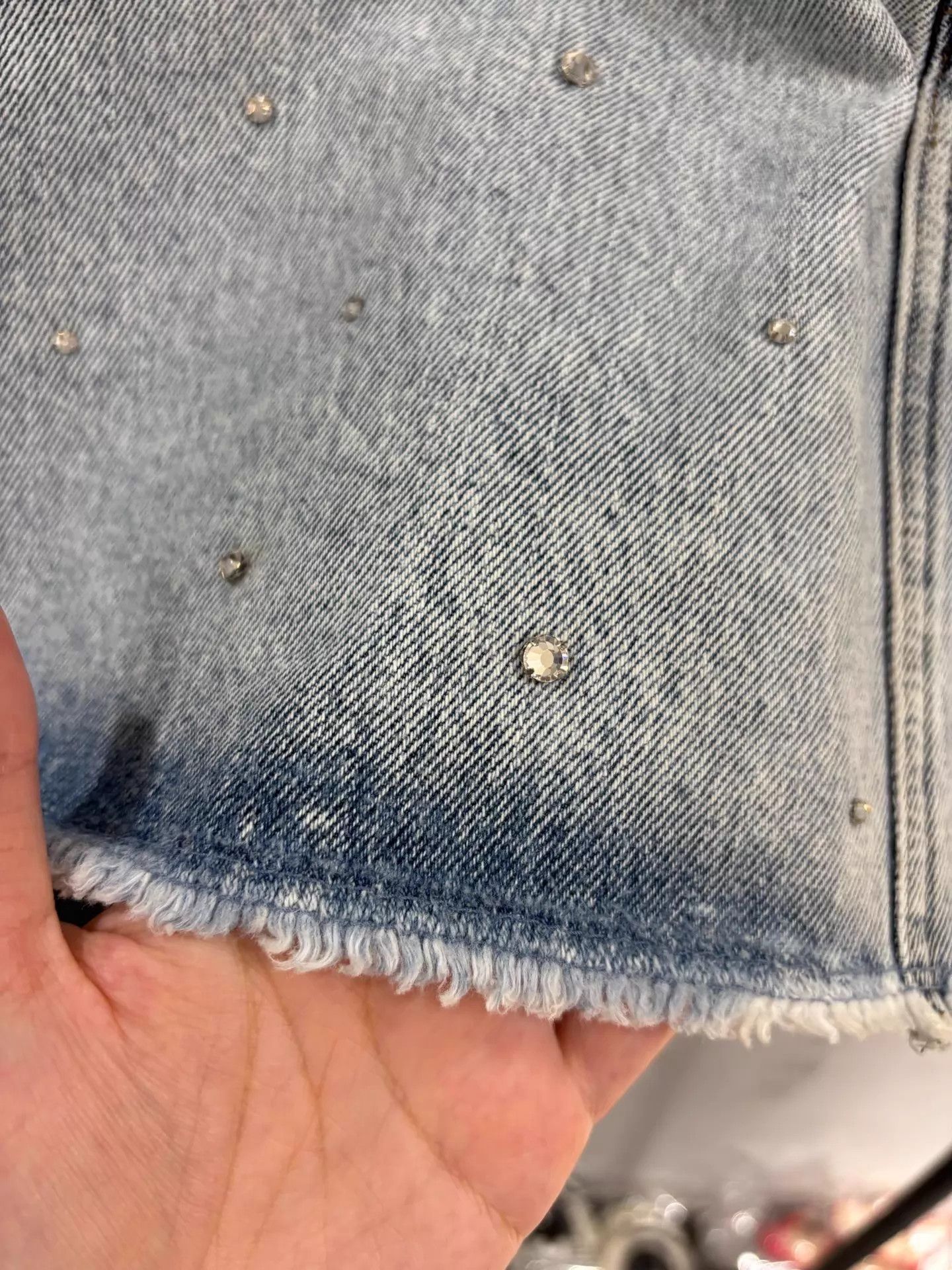 Miu Miu MIU MIU crystal Washed High-Waist A-Line Denim Mini Skirt 40 Size 27" / US 4 / IT 40 - 5 Thumbnail