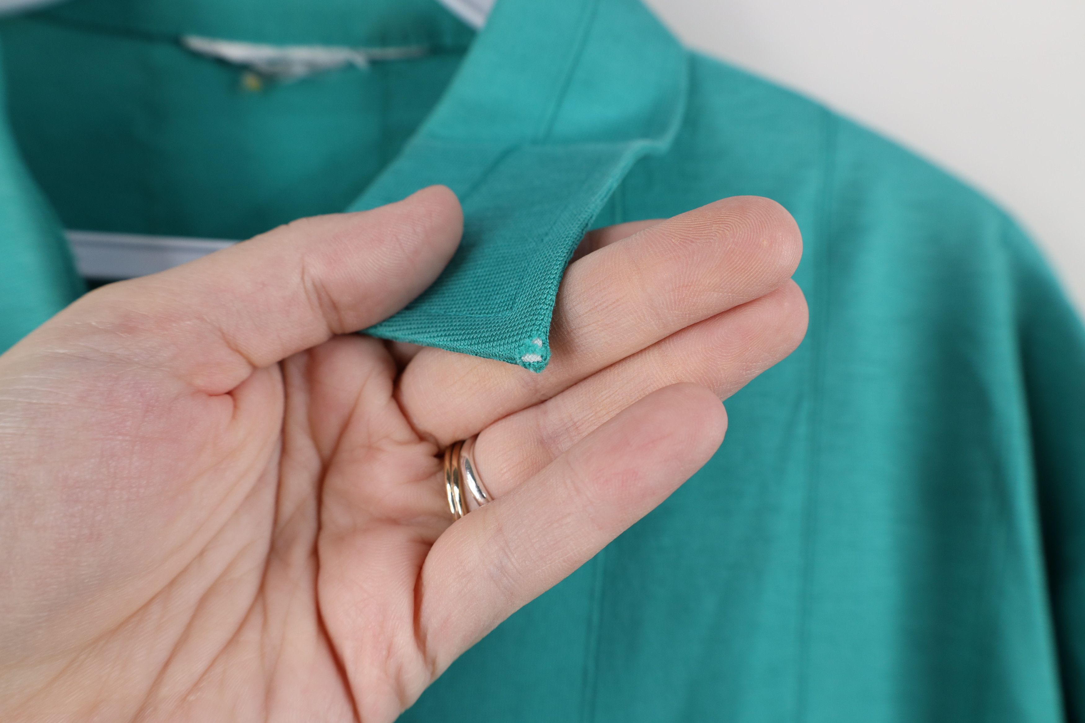 Vintage Vintage 90s Streetwear Striped Knit Golf Polo Shirt Teal Size US L / EU 52-54 / 3 - 11 Thumbnail