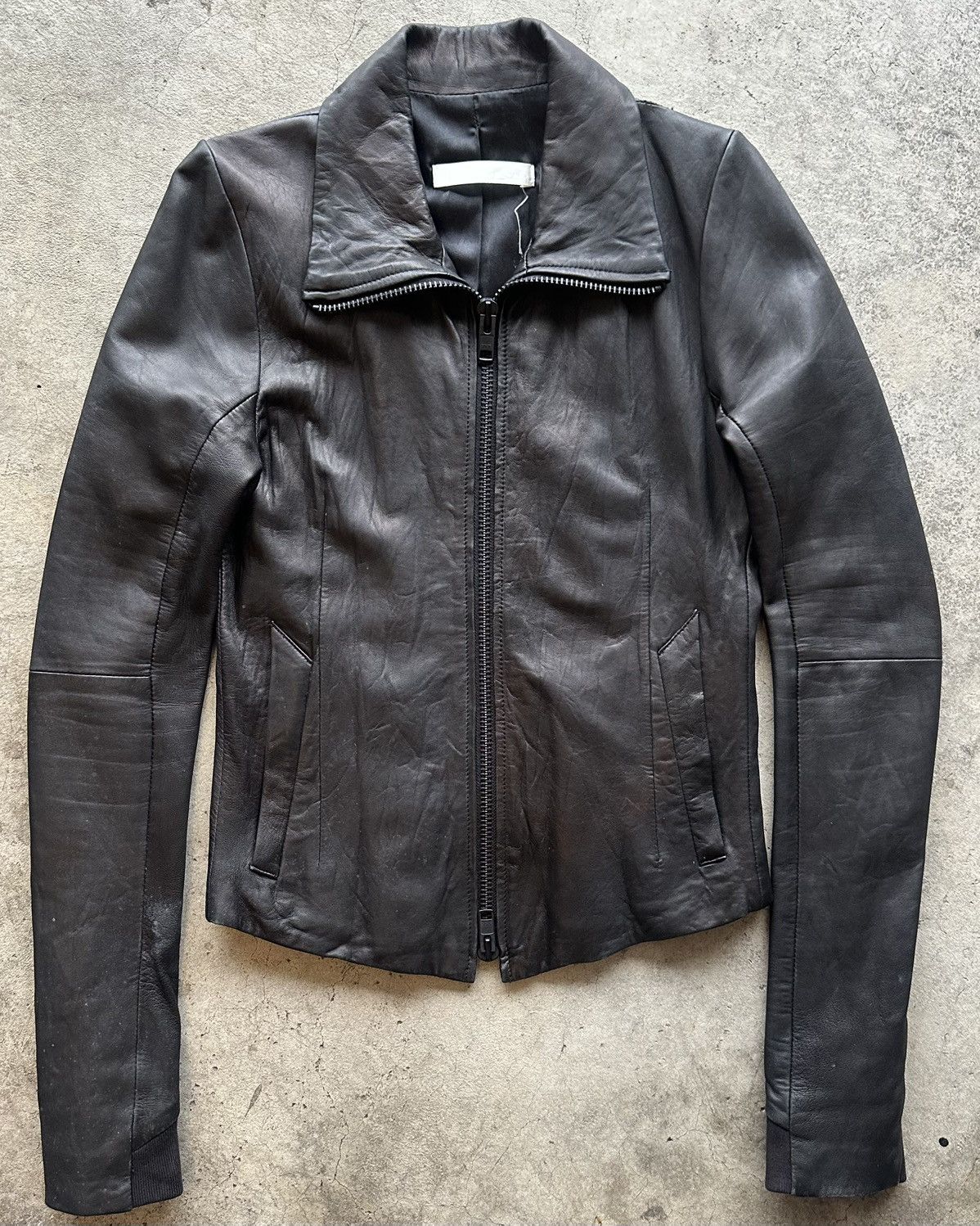 Ekam Slim Asymetrical Leather Jacket | Grailed
