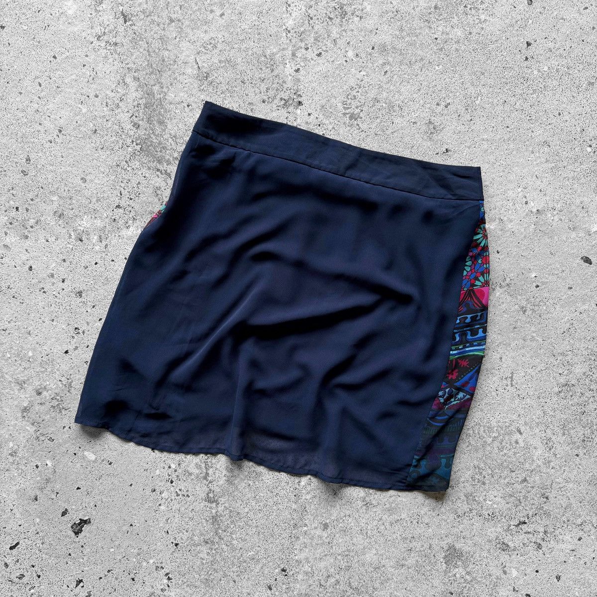 Designer × Desigual Desigual Womens Blue Layered Mini Skirt Zipper RRP $94 Size 28" / US 6 / IT 42 - 6 Thumbnail