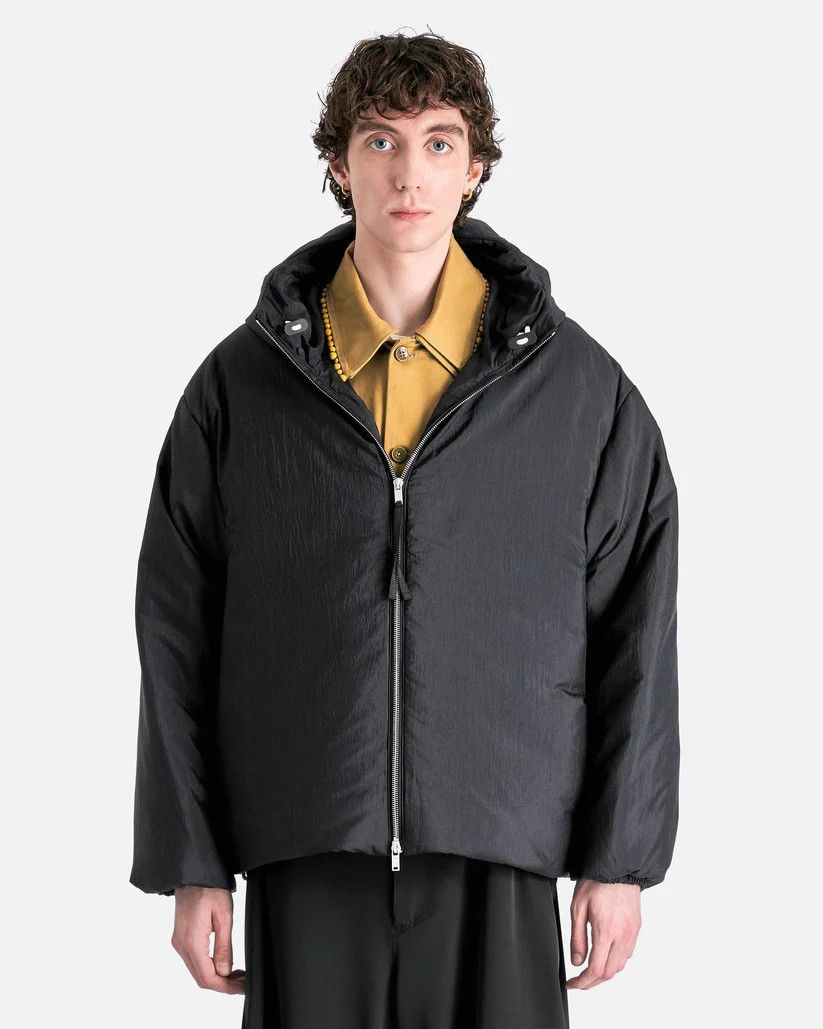 Jil Sander o1s1v1r1oon0925 Silk and Nylon Canvas Down Jacket in Black Size US XL / EU 56 / 4 - 1 Thumbnail