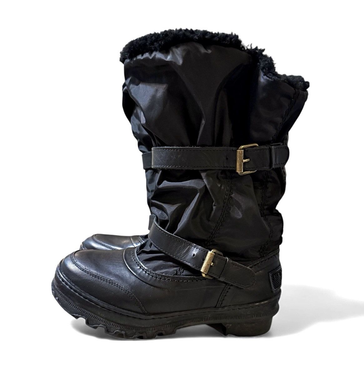 Burberry Burberry Sport Women’s Nylon Leather Mid Calf Weather Boots Size US 5 / IT 35 - 1 Thumbnail
