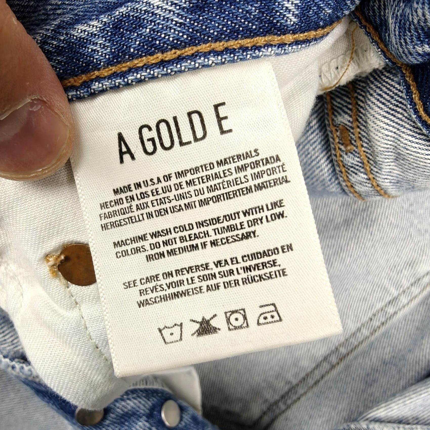 Agolde VINTAGE AGOLDE Riley Jeans Womens 25 Blue High Rise Straight Crop Raw Hem Button Fly Size 42" / US 20 - 4 Thumbnail