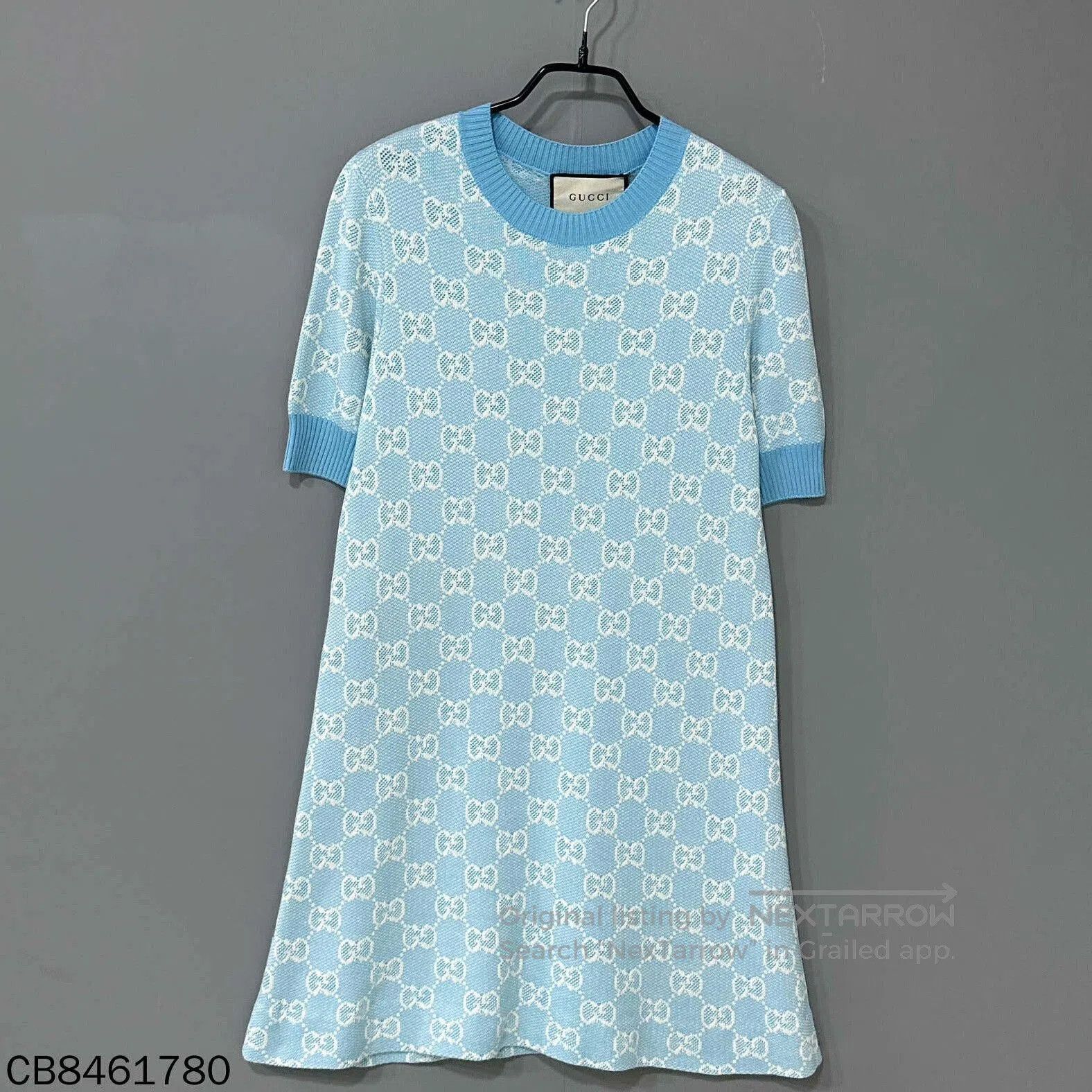 Gucci Gucci Sky Blue Full Print Dress. Size S / US 4 / IT 40 - 1 Thumbnail