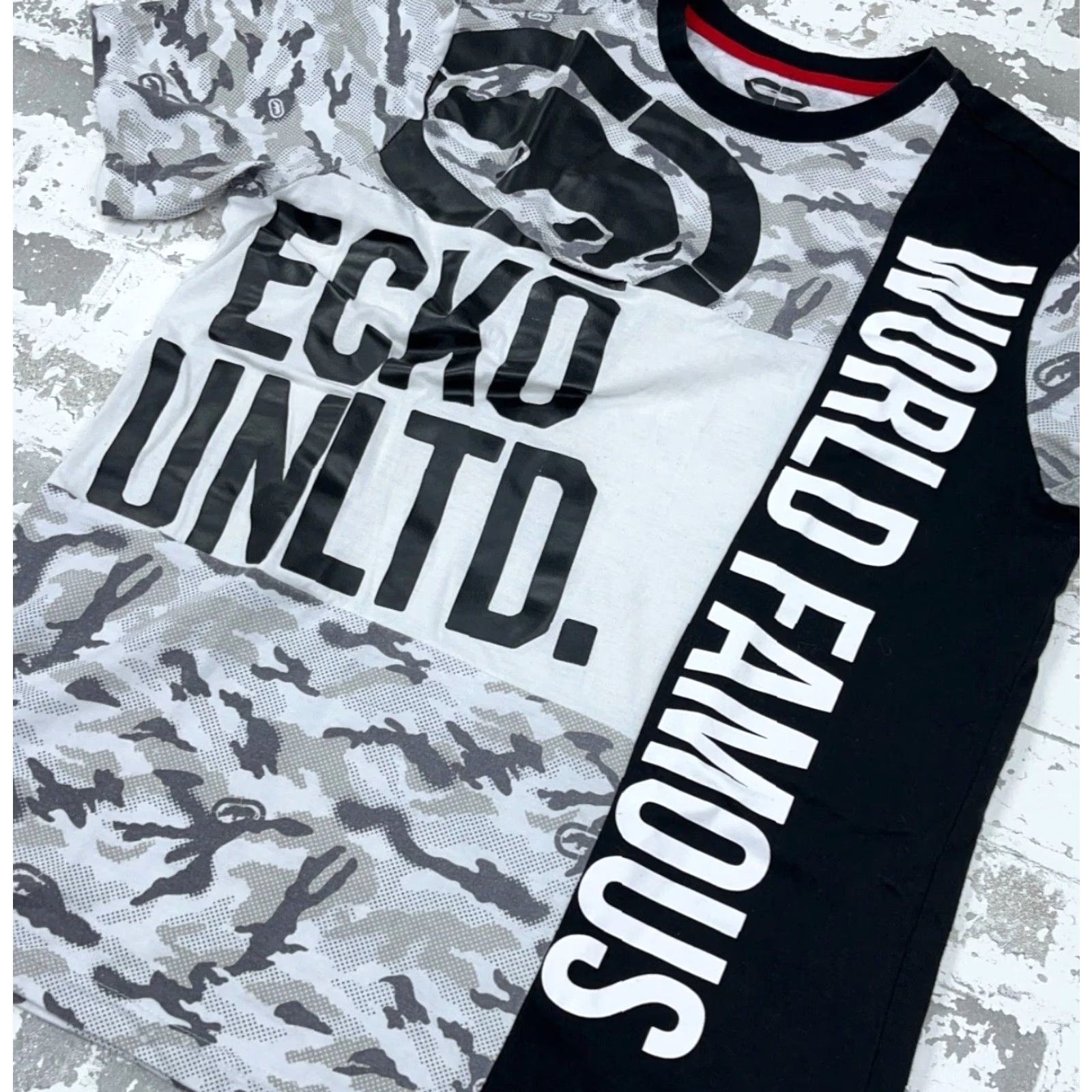 Ecko Unltd. Ecko Unltd Shirt Men Medium Black White Camo Tee Rhino All Over Print Y2K Adult Size US M / EU 48-50 / 2 - 3 Thumbnail
