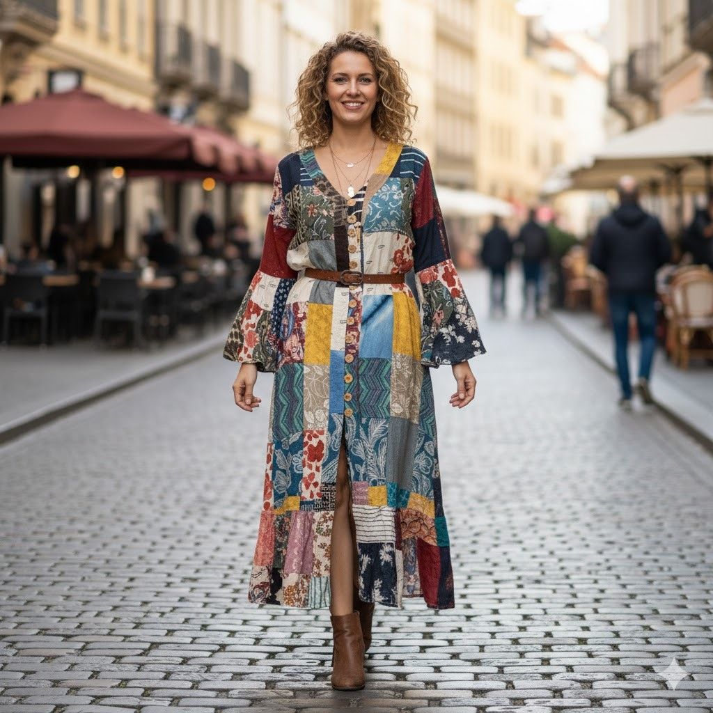 Other Ashley Taylor Boho Patchwork Cotton Dress NWT Size ONE SIZE - 1 Thumbnail