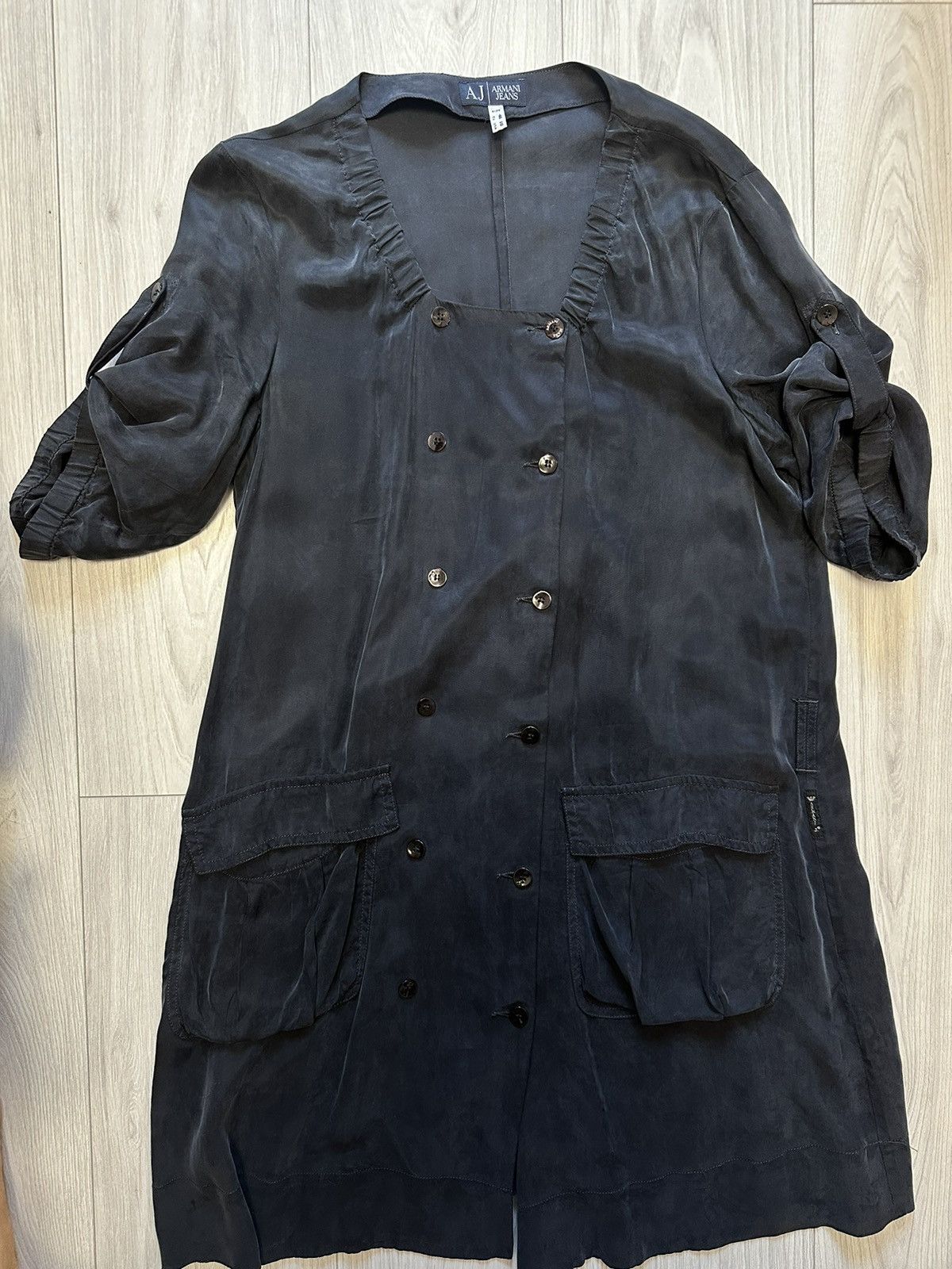 Giorgio Armani × Vintage Silk Armani jeans dress Size L / US 10 / IT 46 - 7 Thumbnail