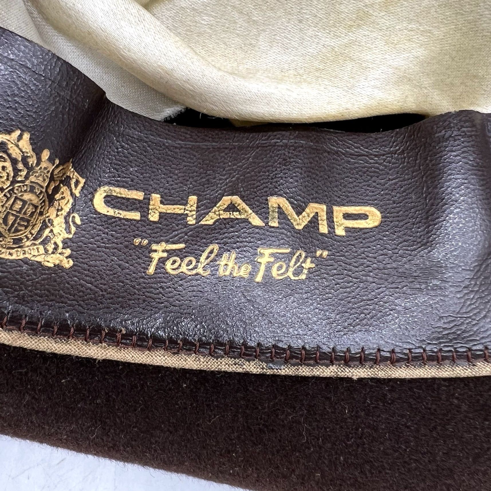 FELT VINTAGE Champs Fedora Main Selling Point Silk Finish Brown Felt 6 3/4 Adult Mens 1950s Beaver Fur Trim Hat Brown Mens Size ONE SIZE - 7 Thumbnail