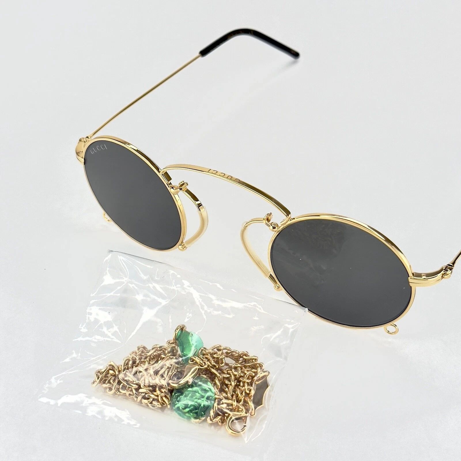 Gucci GUCCI GG0991S ARIA Pinke-nez 0991 Black Gold Chain 002 Size ONE SIZE - 3 Thumbnail