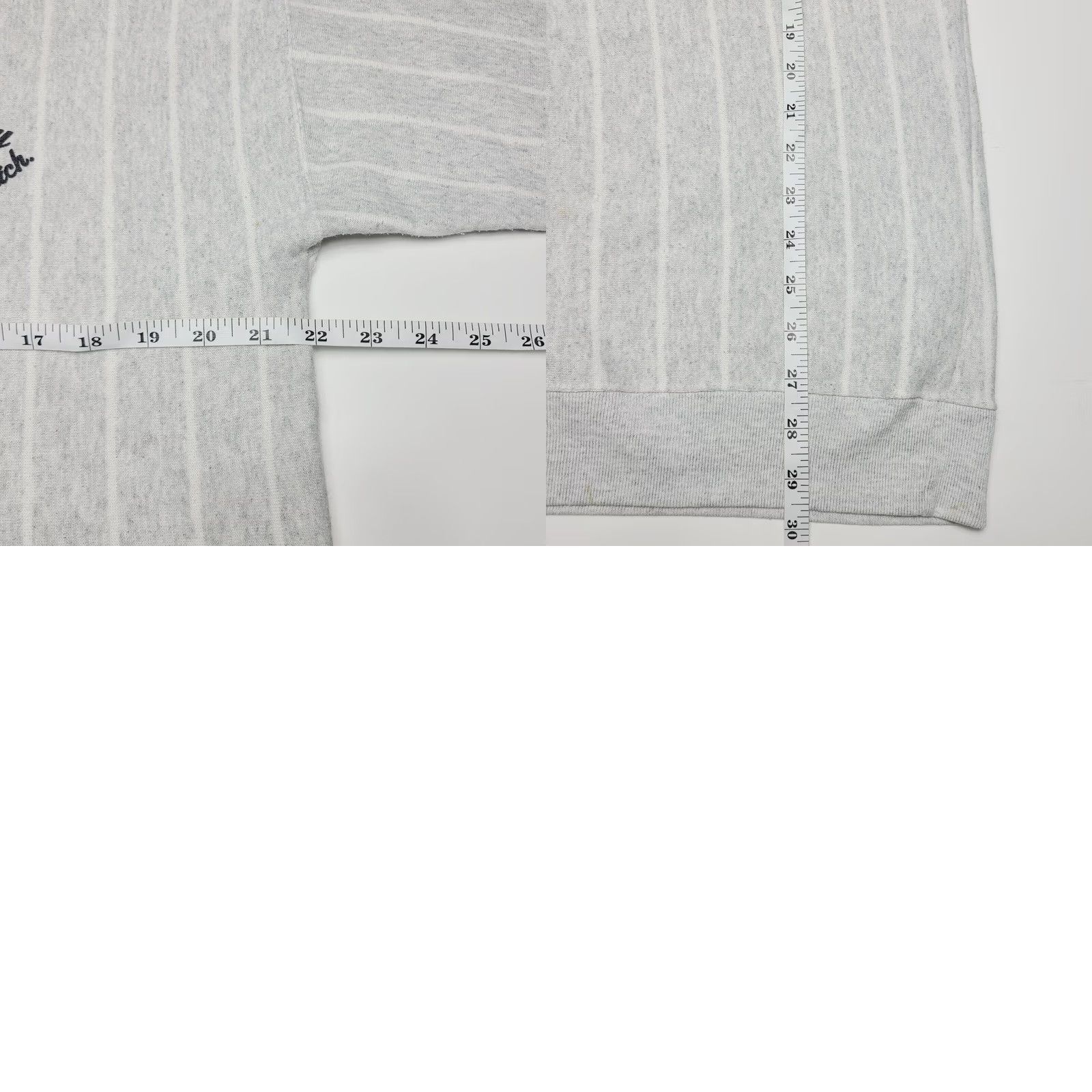 Vintage VINTAGE Cal Cru Striped Sweatshirt XL Men 90s Made In USA Gray White Mens Size US XL / EU 56 / 4 - 8 Thumbnail