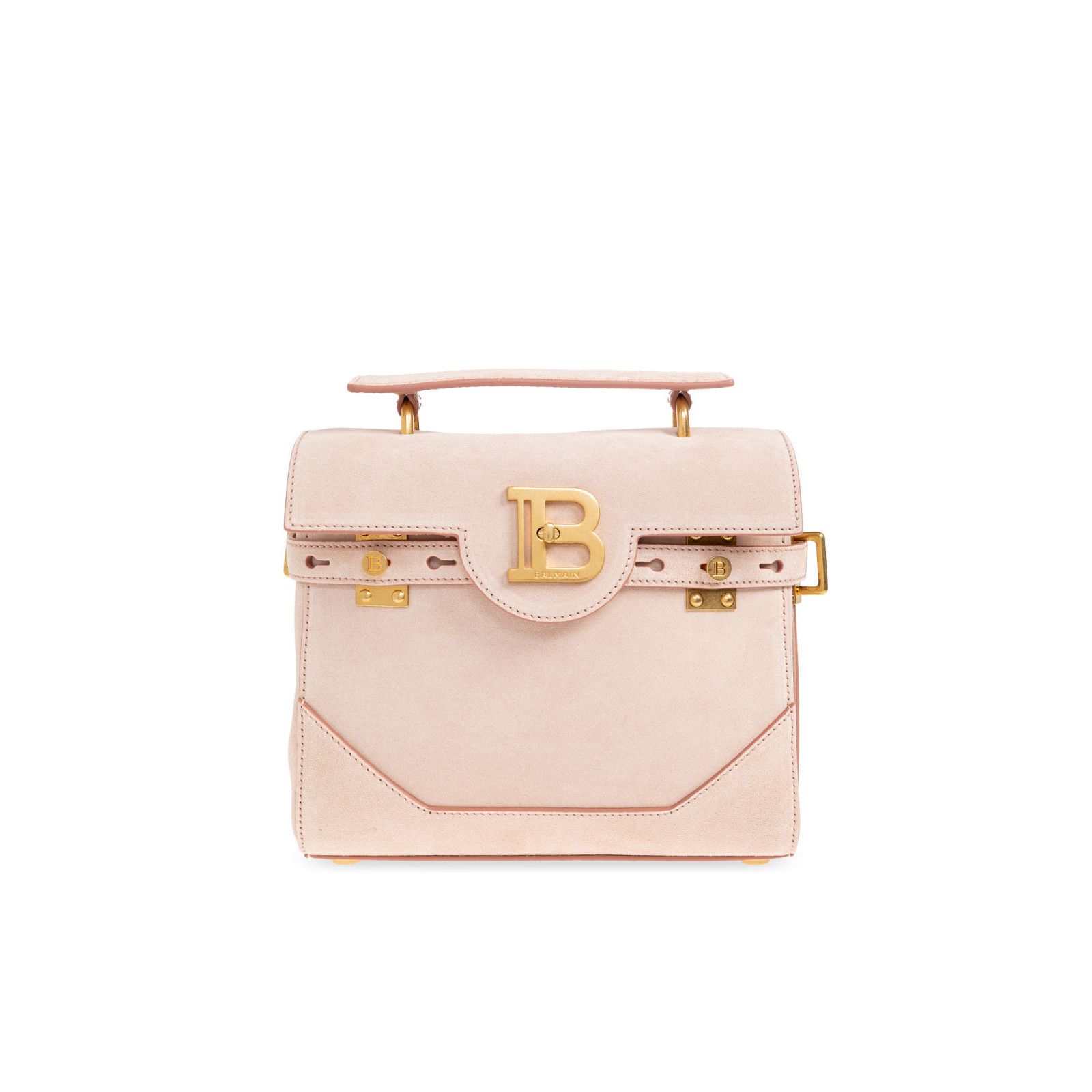 Balmain BALMAIN B-Buzz 23 Pink Suede Top Handle Bag New & Authentic Size ONE SIZE - 1 Thumbnail