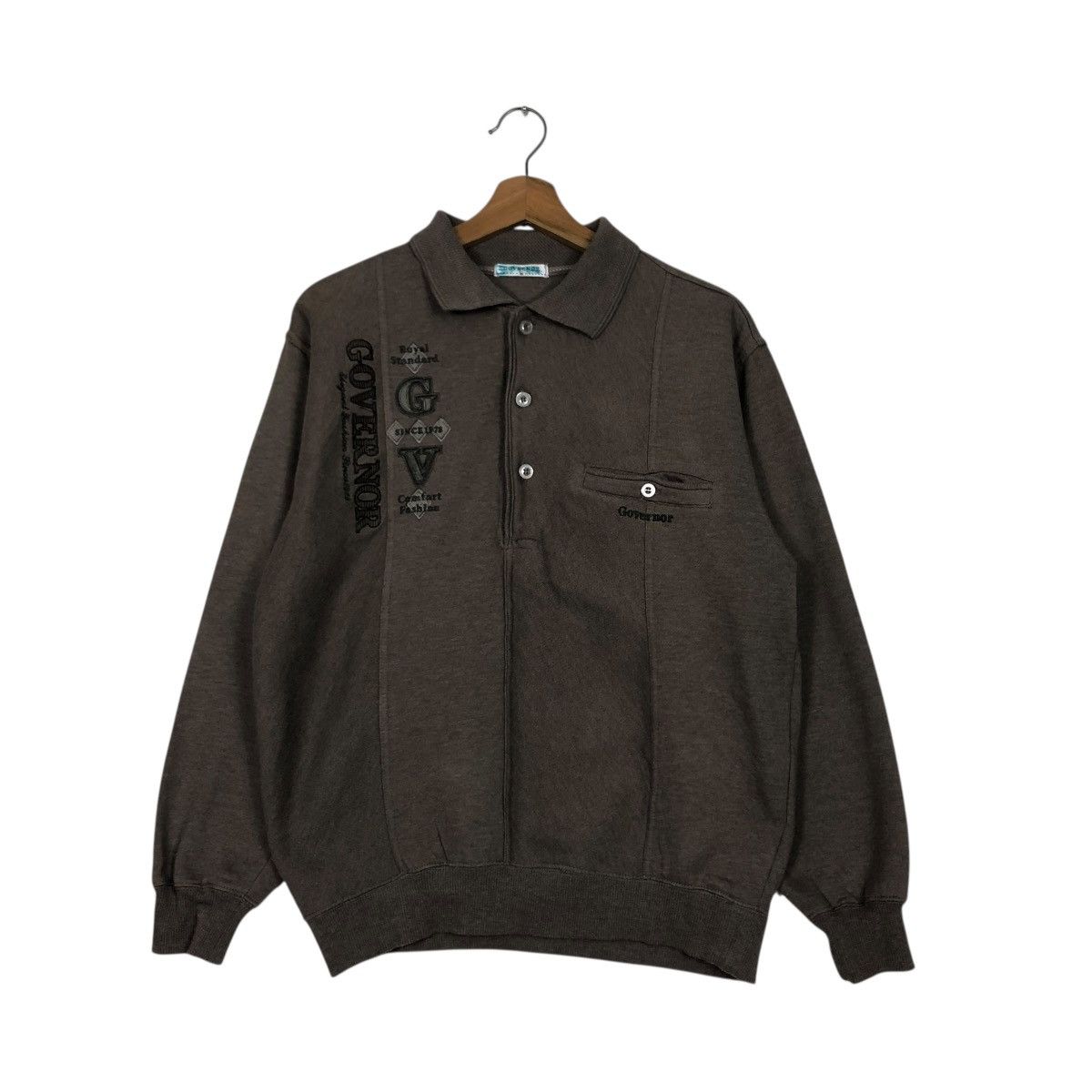 Japanese Brand 🔥VINTAGE COLLAR SWEATSHIRT GOVERNOR BIG LOGO ISSEY MIYAKE Size US M / EU 48-50 / 2 - 3 Thumbnail