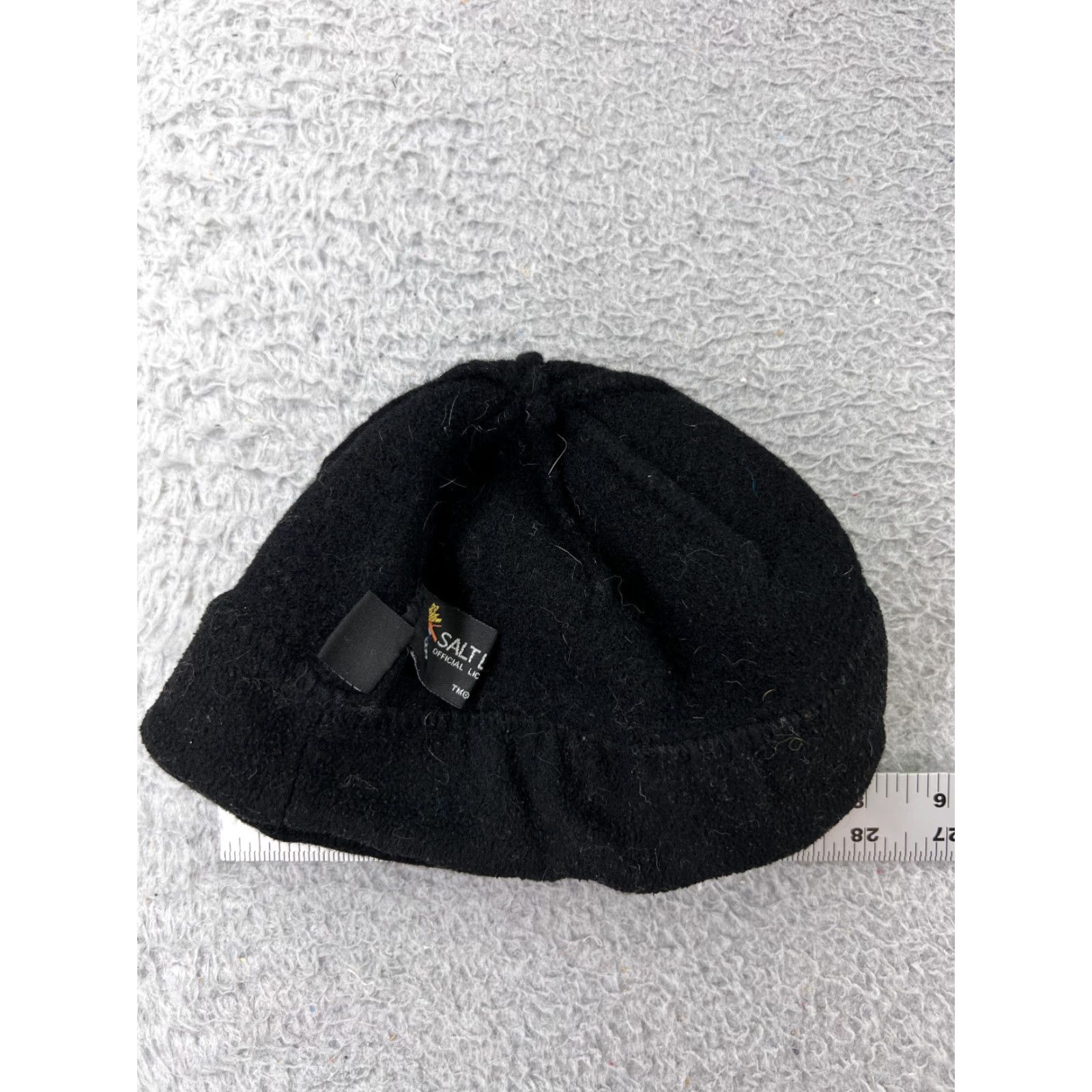 Vintage Salt Lake Olympics Beanie Adult XS Black Gray Knit Acrylic 100% Wool Toque Mens Size ONE SIZE - 5 Thumbnail