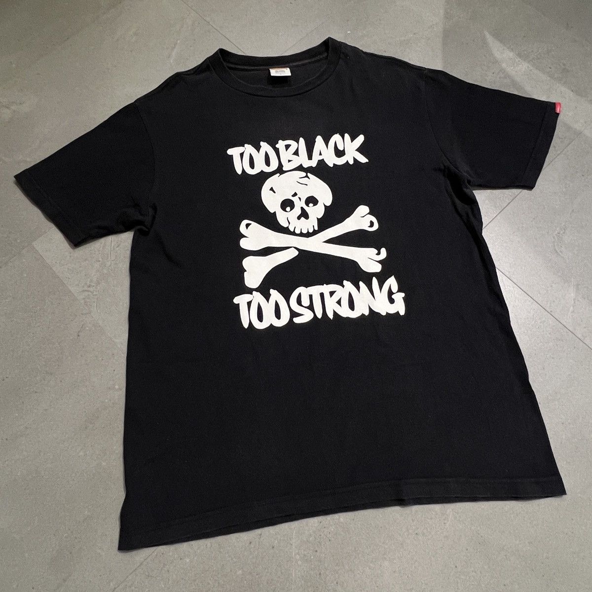 image of Supreme Wtaps 2007 Too Black Too Strong Skull Tee Shirt, Men's (Size Large)