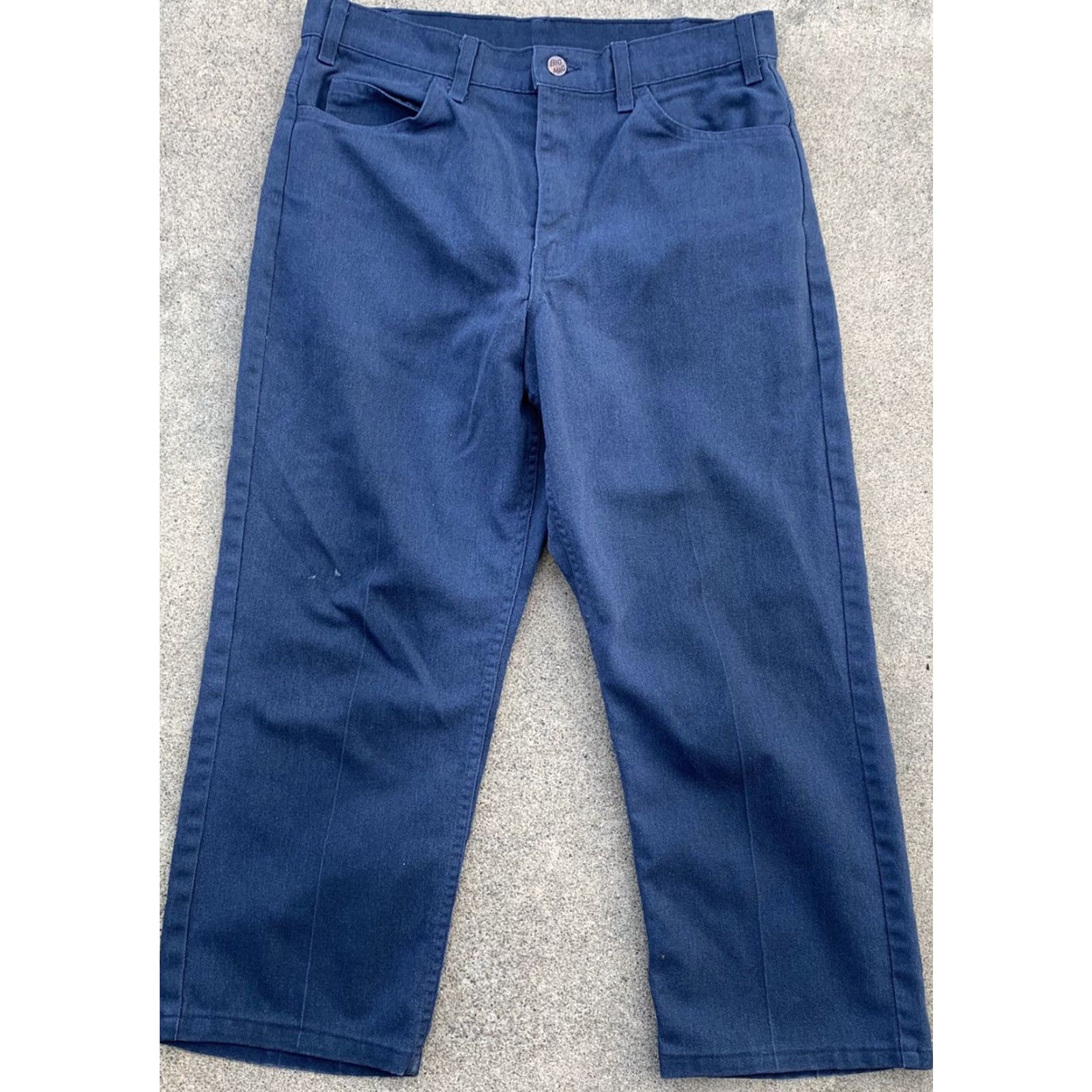 Vintage VINTAGE Big Mac workwear blue 5 pocket pants Mens 33 32 1/2” x 24” Flat Front Belt Loops Zip Inseam 29 5-Pocket Design Size US 33 - 6 Thumbnail