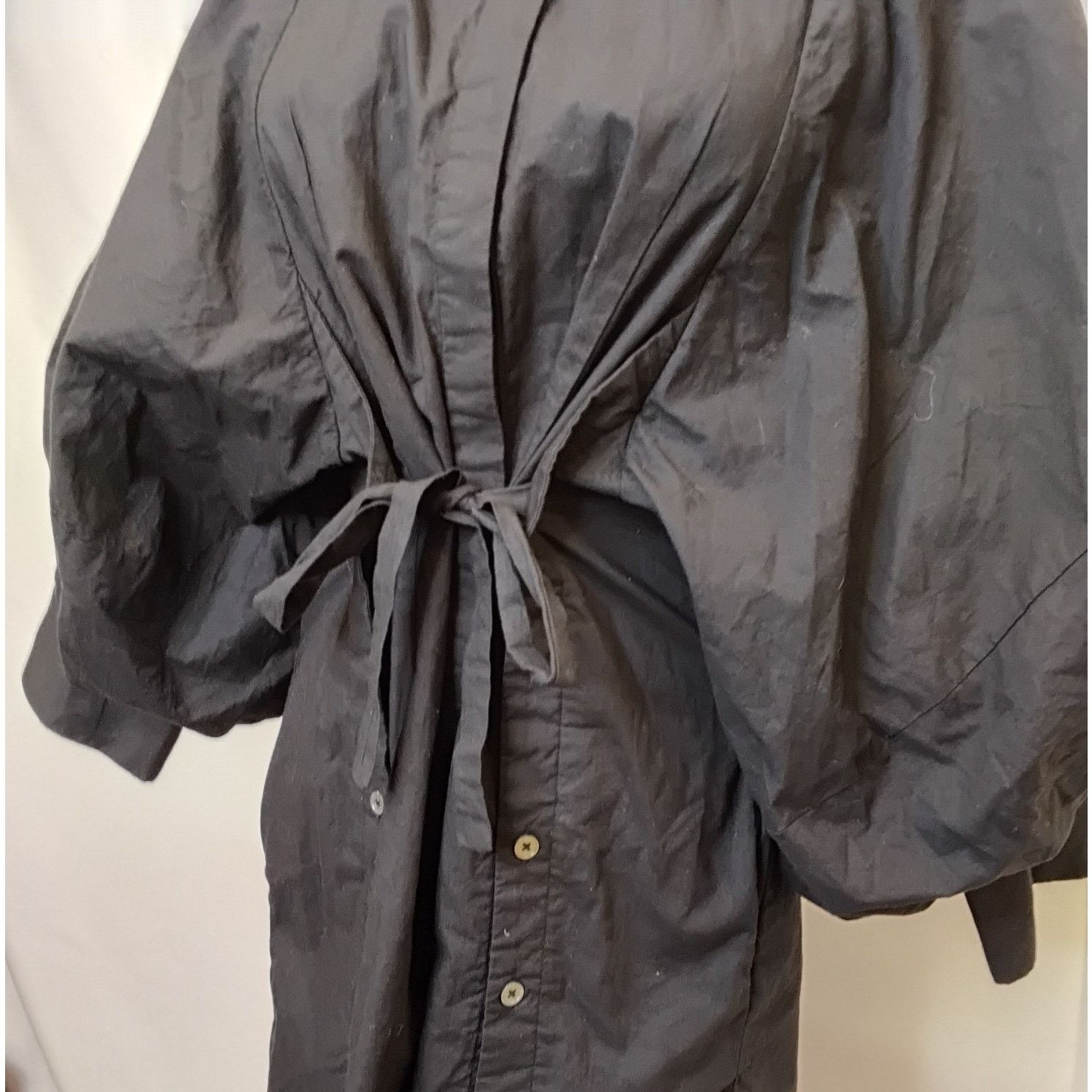 Free People Free People Puff Sleeve Mini Dress Women's M Black Button-Up Size M / US 6-8 / IT 42-44 - 5 Thumbnail