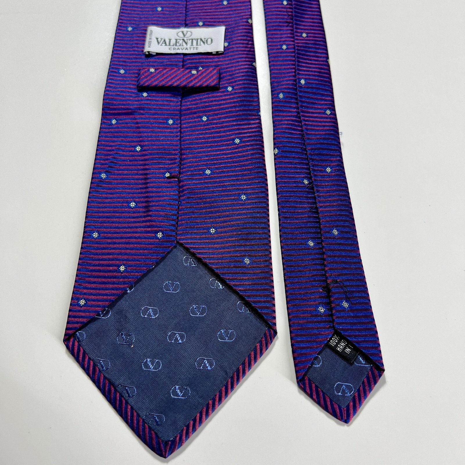 Valentino Valentino Cravatte Tie Made In Italy Red Blue Silk Necktie Size ONE SIZE - 2 Thumbnail