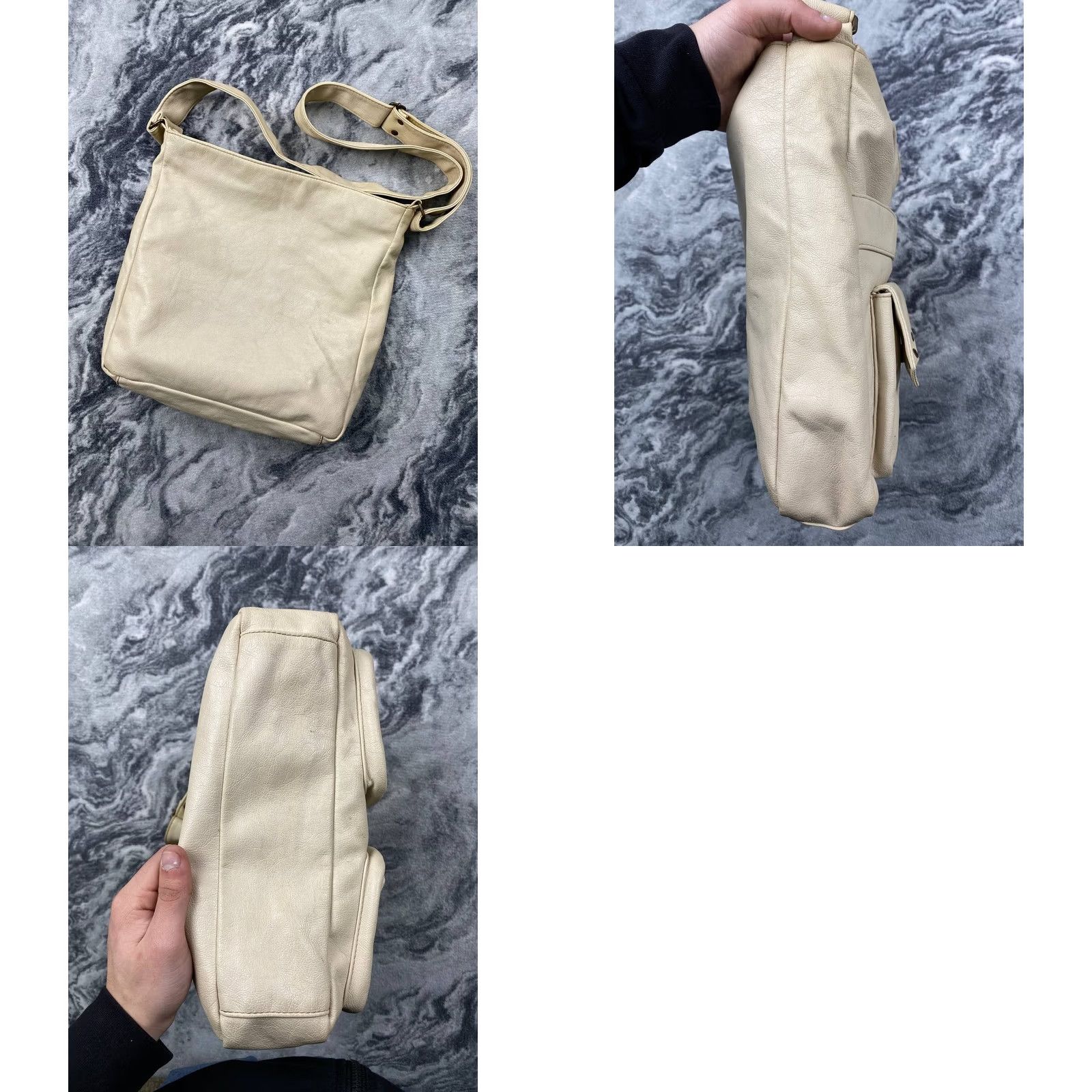 Dolce & Gabbana VINTAGE Dolce&Gabbana DG Logo Bag Leather Shoulder Beige Women Medium 29.5x31x7.5 Gold Hardware Shoulder Bag Size ONE SIZE - 9 Thumbnail