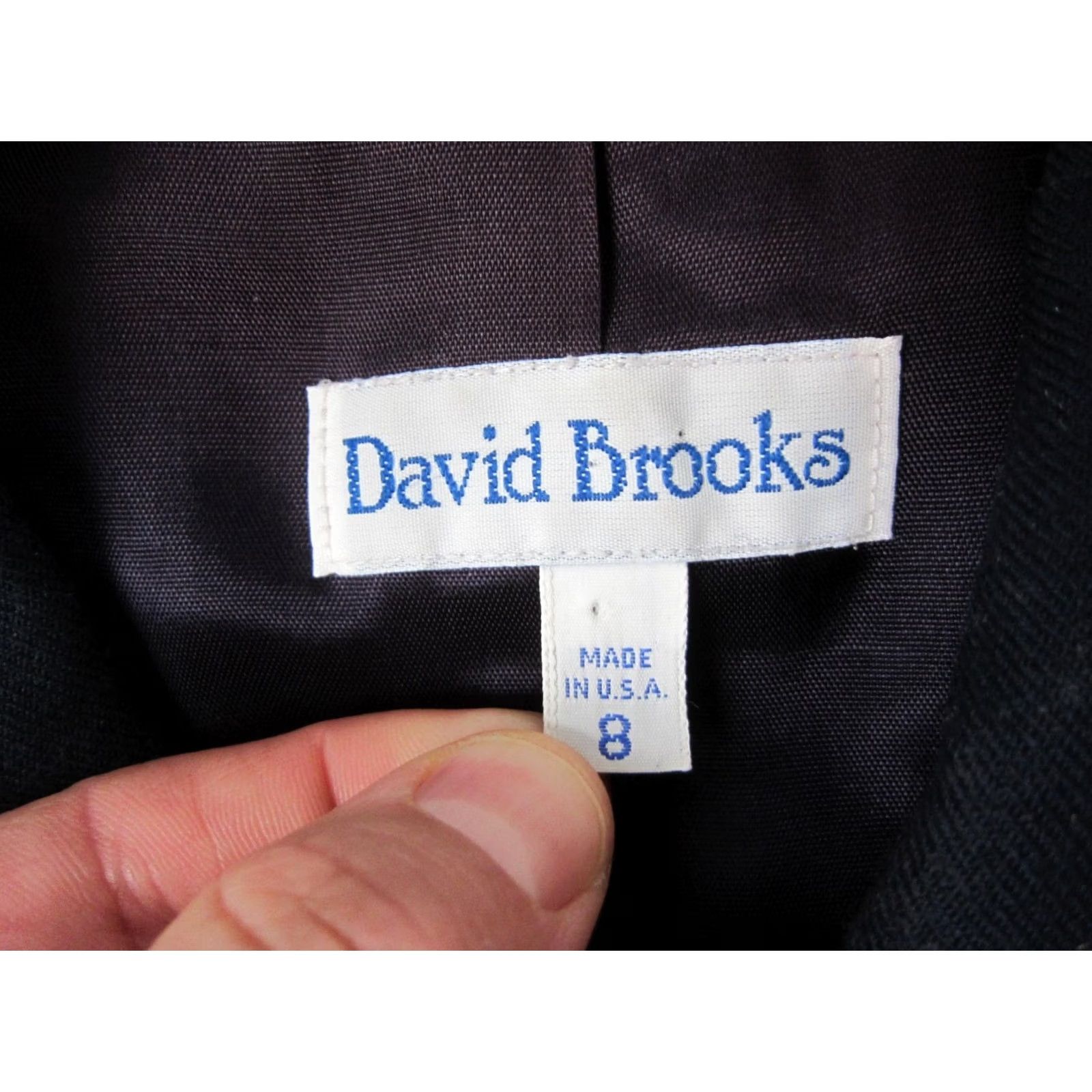 Brooks VINTAGE David Brooks Jacket Womens 8 Blue Red Wool Patchwork Cropped 90s USA Size M / US 6-8 / IT 42-44 - 6 Thumbnail