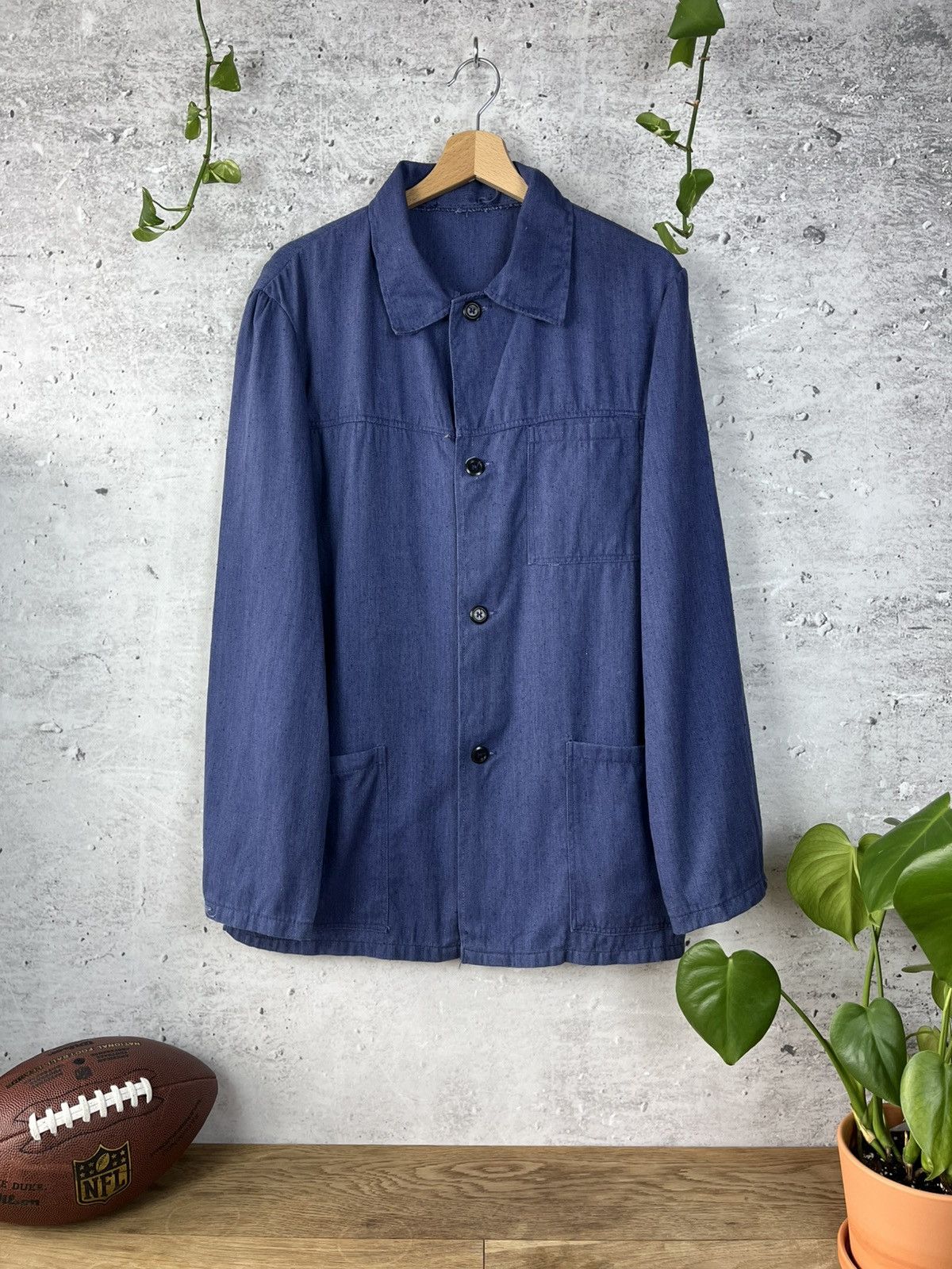 Vintage French Chore Jacket Le Laboureur Workwear Overshirt Size US L / EU 52-54 / 3 - 1 Thumbnail