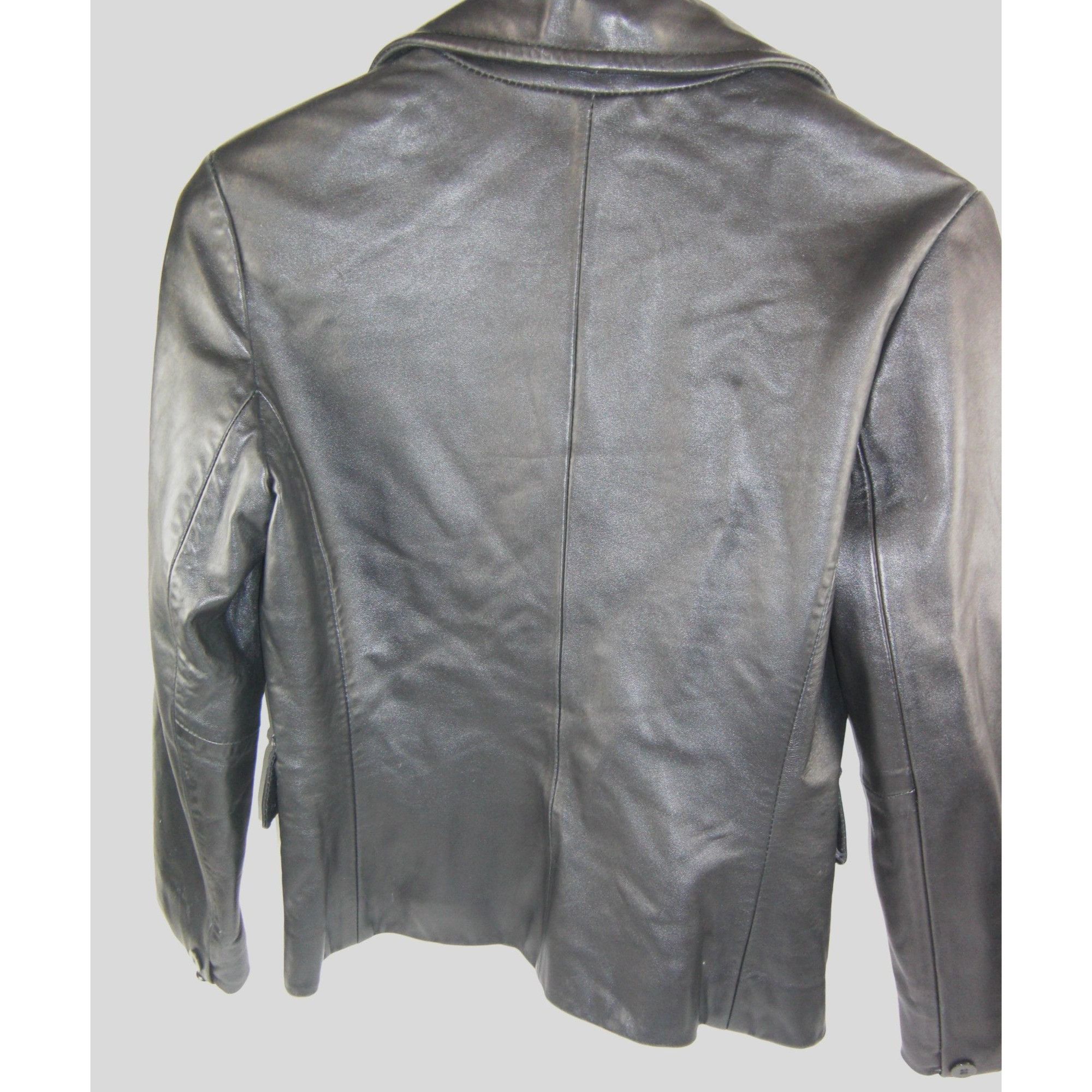 Other Leather Jacket Women’s Size M Soft Lambskin Collared Black Z Size M / US 6-8 / IT 42-44 - 4 Thumbnail