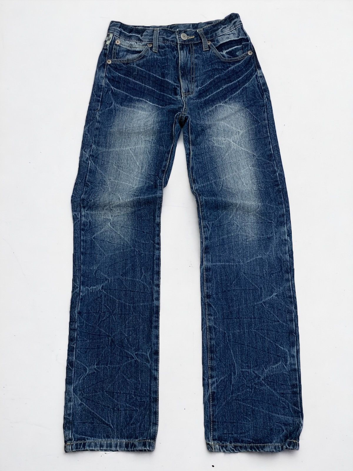 20471120 × Hysteric Glamour × Japanese Brand Back Forth Gothic Wing Seditionaries Bondage Denim Pants Size US 27 - 2 Thumbnail