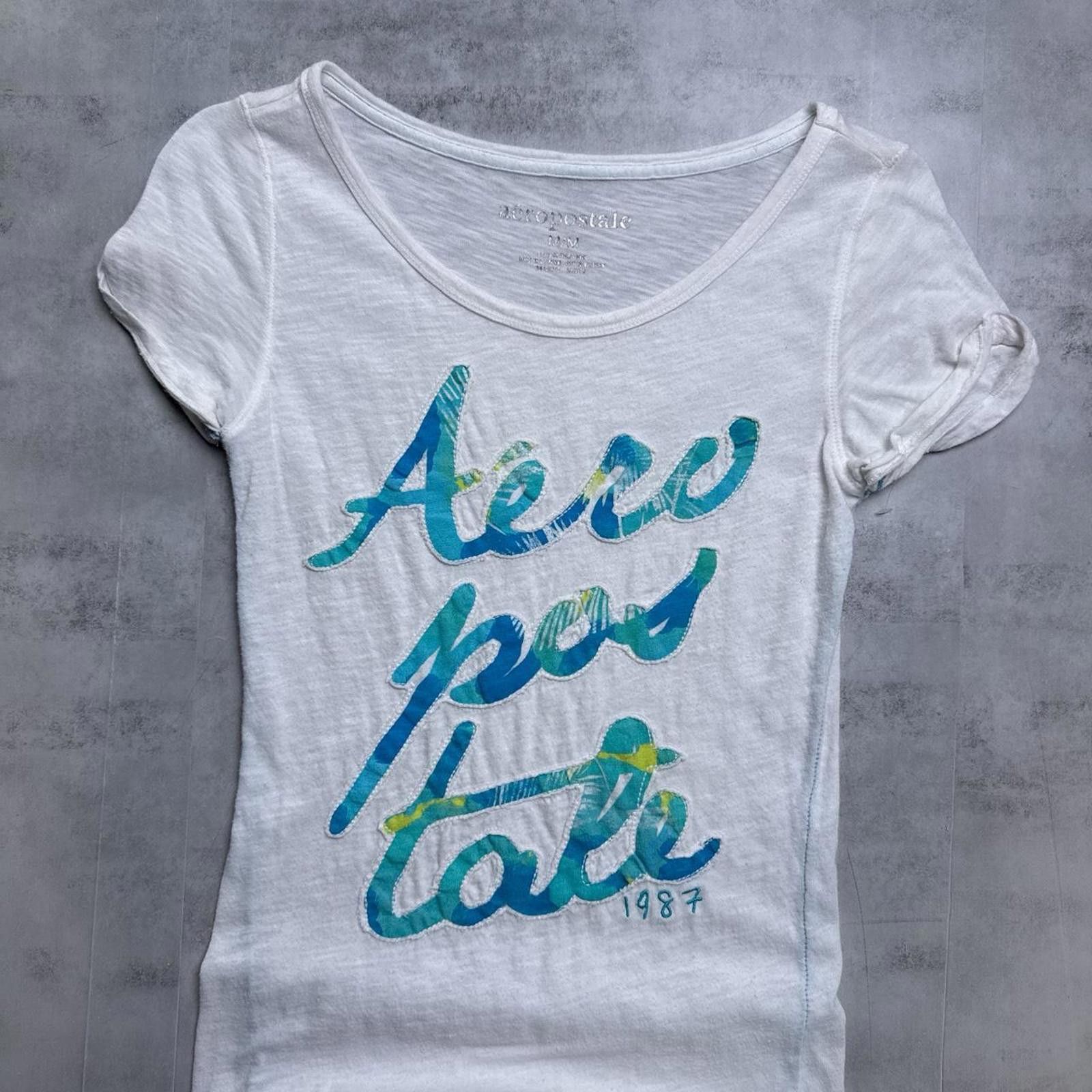 Aeropostale Y2K Aeropostale 00s Grunge White Shirt Size M / US 6-8 / IT 42-44 - 5 Thumbnail