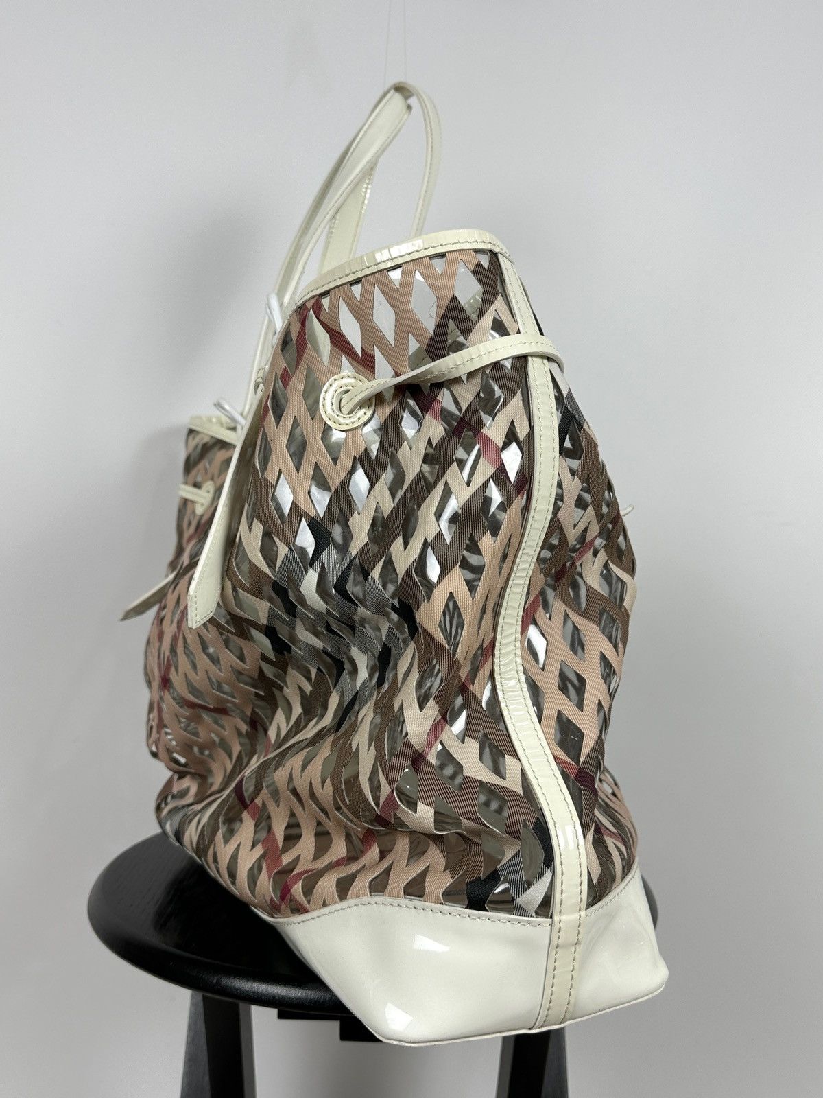 Burberry Vintage Burberry Supernova Check Net Bucket PVC Shoulder Bag Size ONE SIZE - 6 Thumbnail