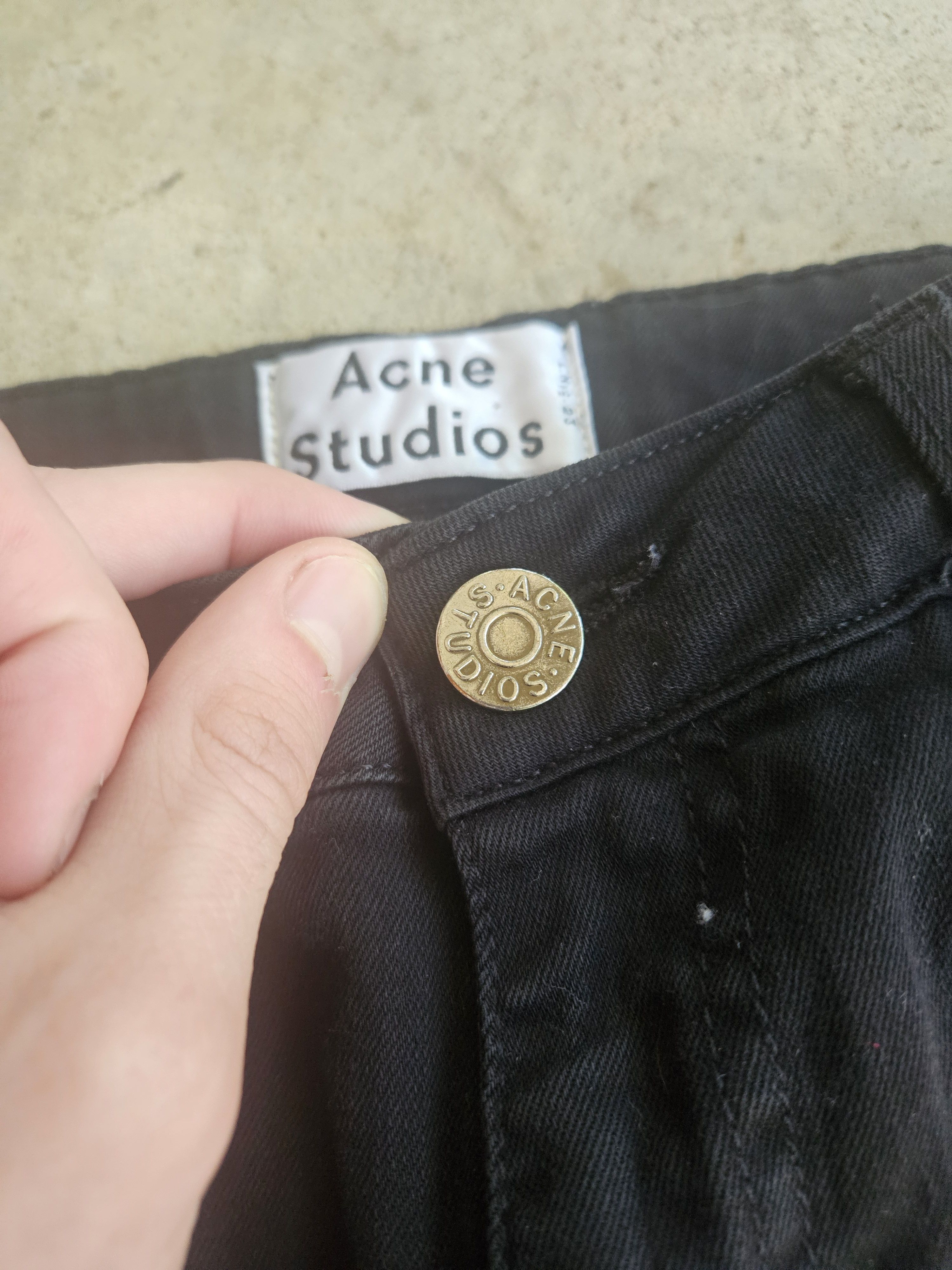 Acne Studios Flex Black Slim Fit Black Denim Jeans Size US 28 / EU 44 - 3 Thumbnail