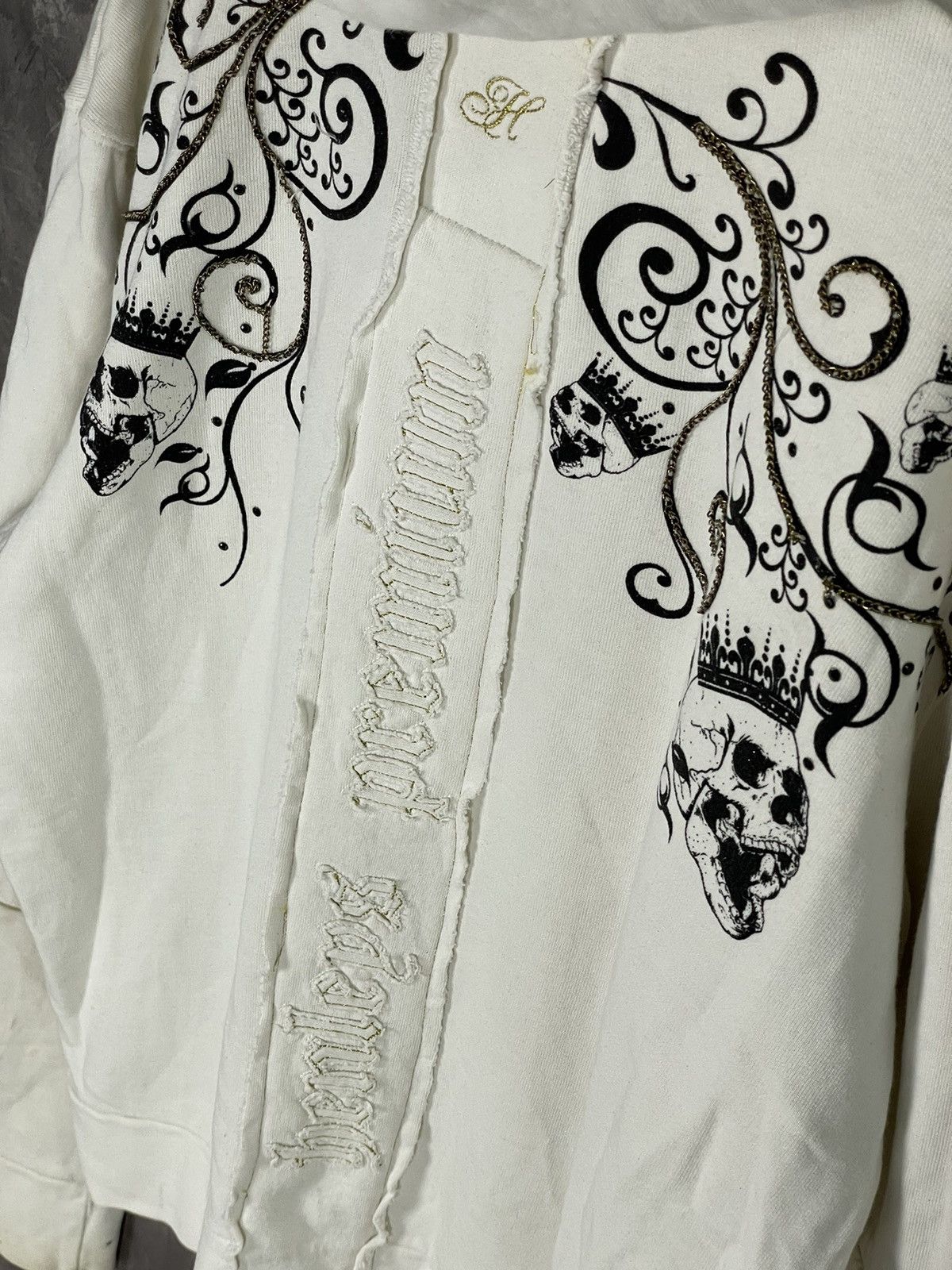 Affliction × Ecko Unltd. × JNCO Vintage Y2K Jnco Styled Crazy Flames Skull Design Hoodie Size US L / EU 52-54 / 3 - 9 Thumbnail