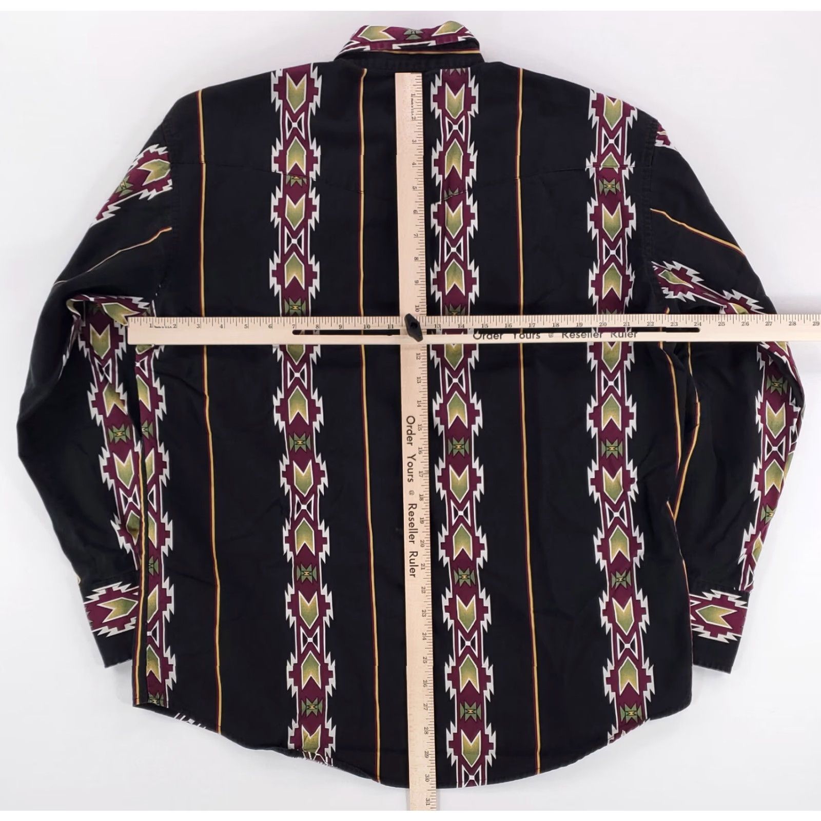 Wrangler VINTAGE Wrangler Pearl Snap Button-Up Shirt Southwest Aztec Stripe Black Mens XXL Size US XXL / EU 58 / 5 - 7 Thumbnail