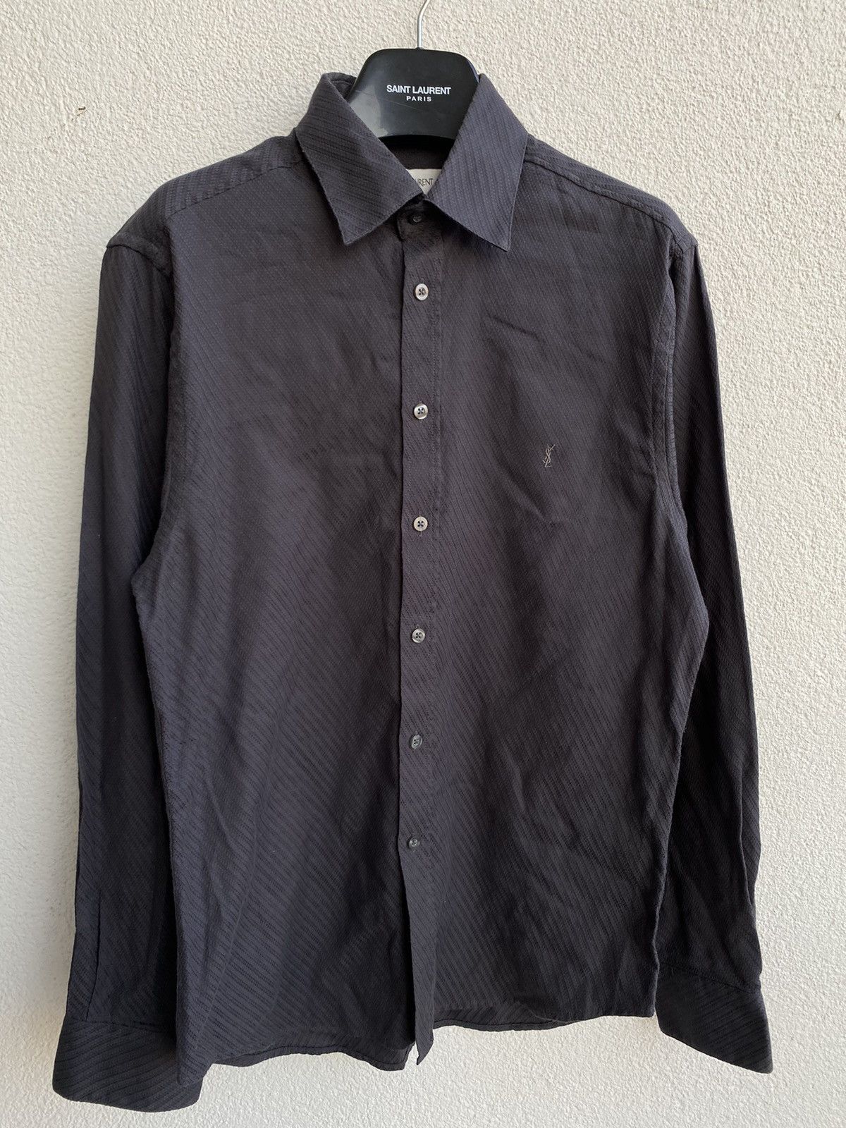 Yves Saint Laurent Carbon YSL Shirt Dark Grey Size US M / EU 48-50 / 2 - 3 Thumbnail
