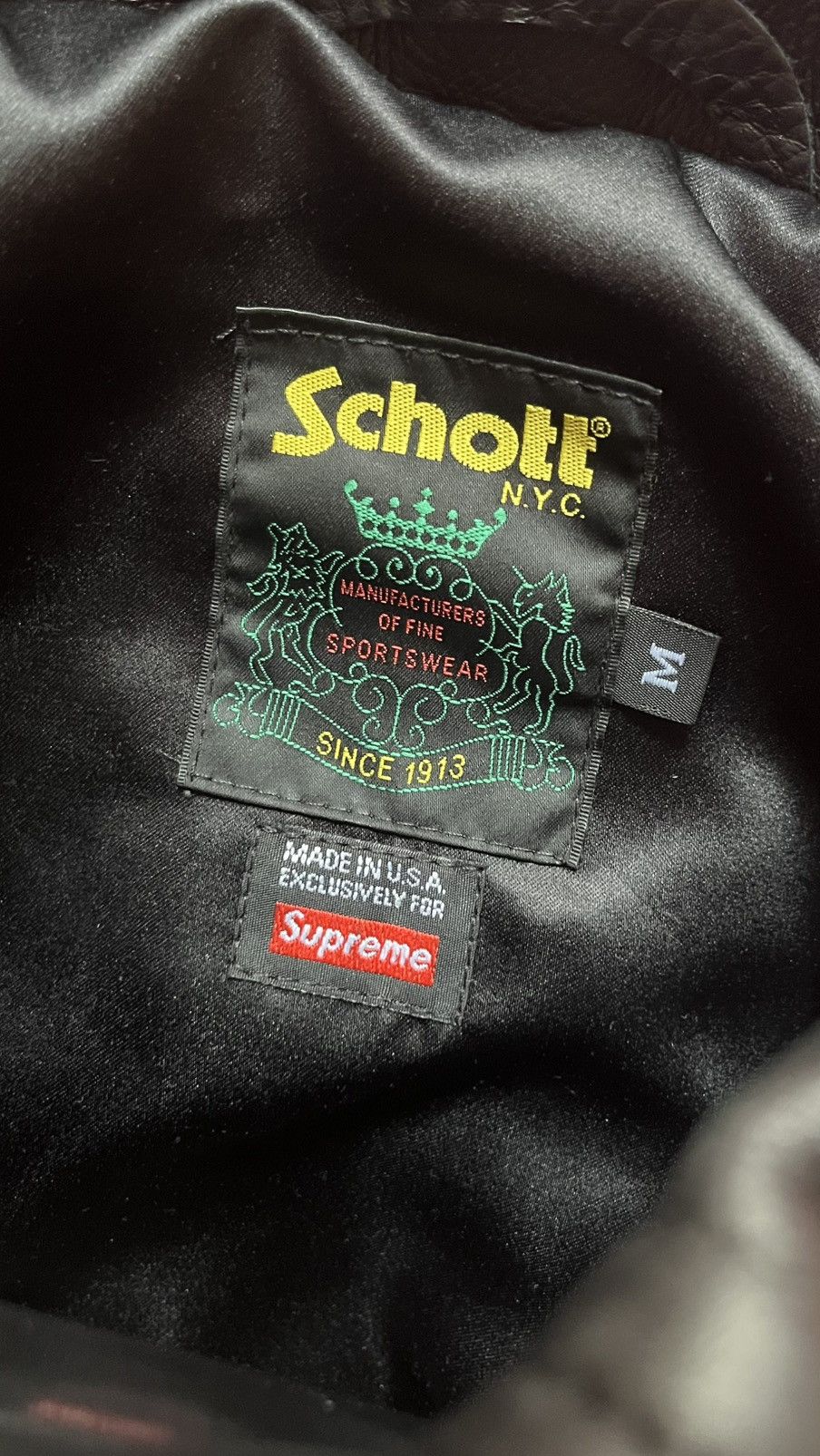 Schott × Supreme Supreme/Schott Leather Clip Jacket Size US M / EU 48-50 / 2 - 4 Thumbnail