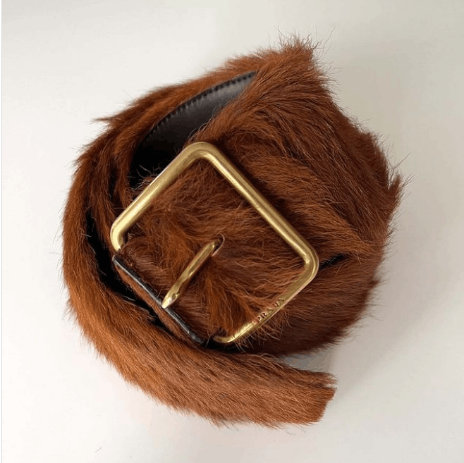 Prada Fur Belt | Grailed