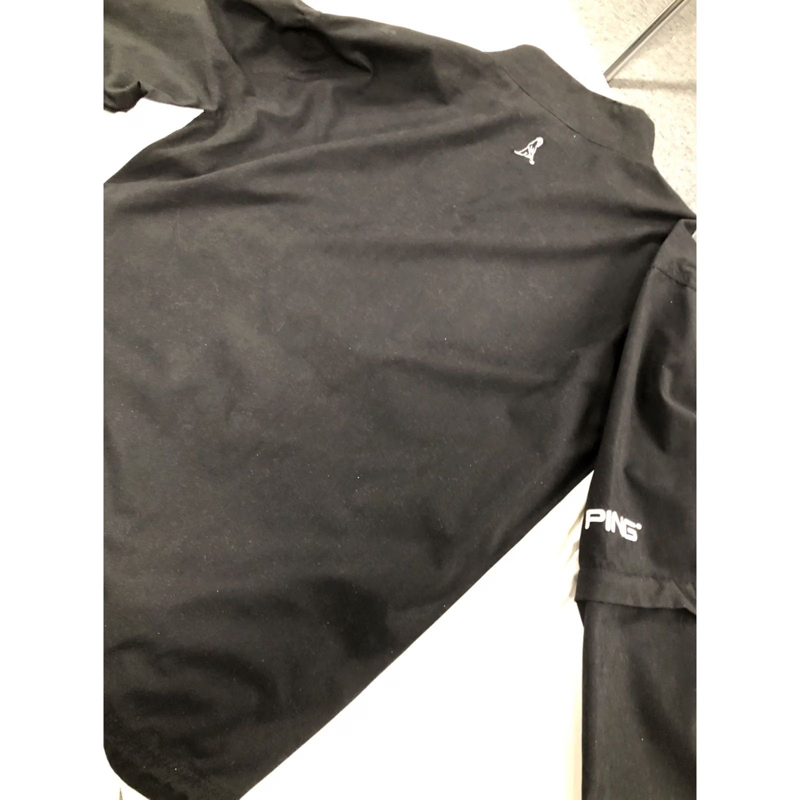 Vintage Ping Jacket Mens M Track Lightweight 1/4 Zip Windbreaker Zip Off Sleeves Black White Golf Size US M / EU 48-50 / 2 - 4 Thumbnail