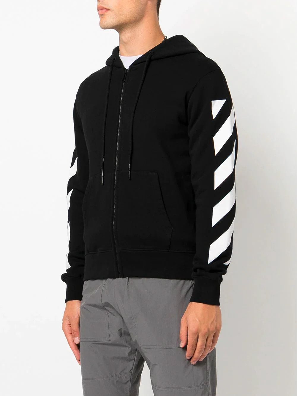 Off-White Black Diagonals Arrows Zip Hoodie Size US XXL / EU 58 / 5 - 3 Thumbnail