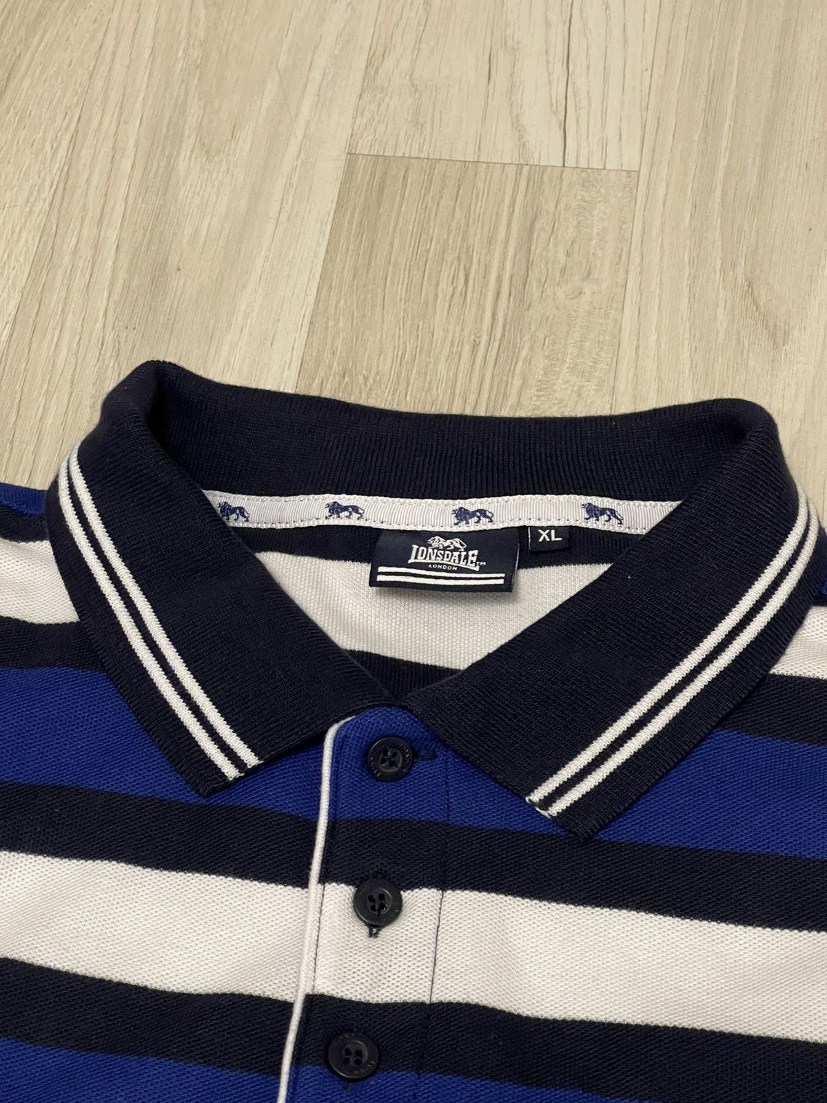 Lonsdale Lonsdale London Dark Blue Striped Polo Size US L / EU 52-54 / 3 - 3 Thumbnail