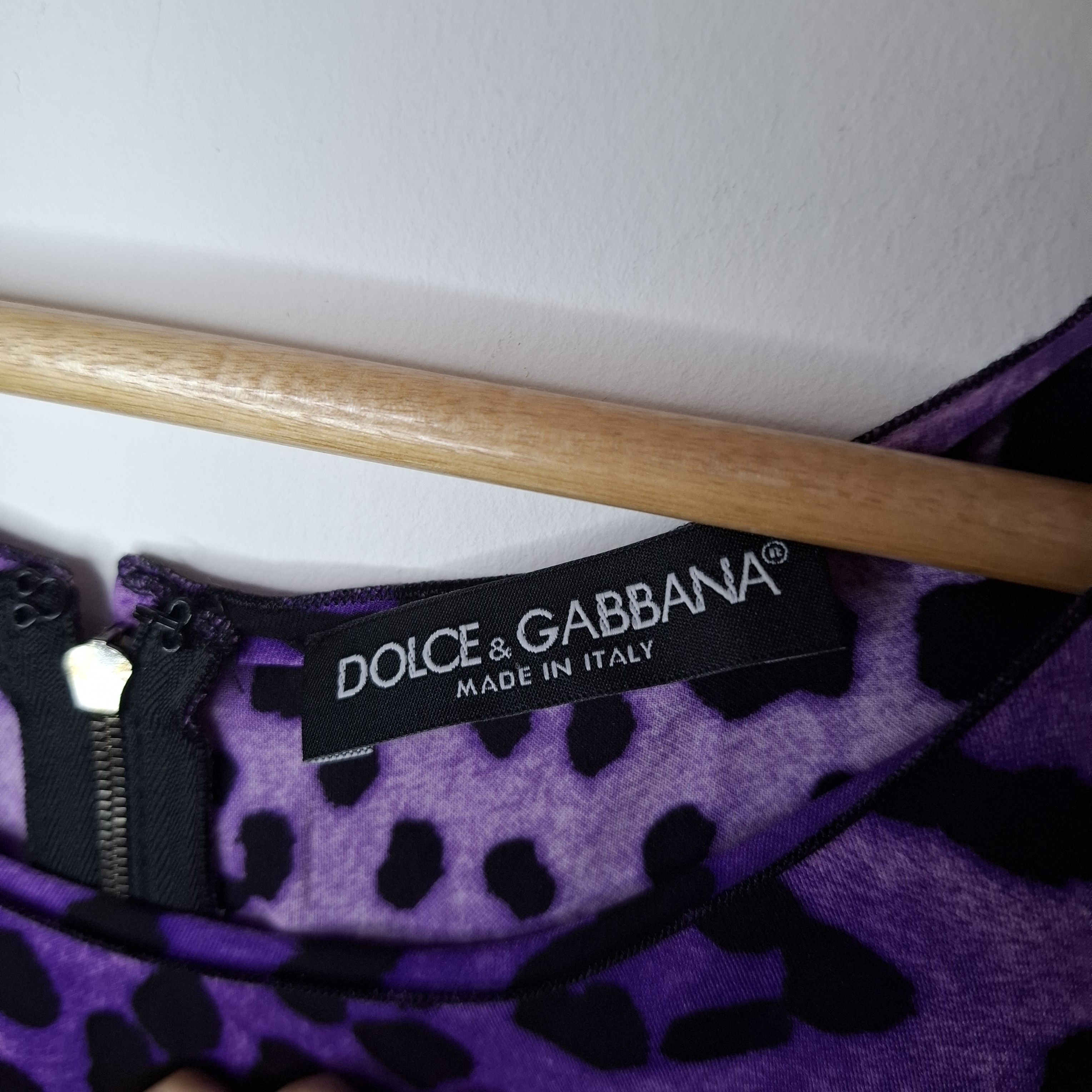 Dolce & Gabbana DOLCE & GABBANA Purple Leopard Print Silk Sleeveless Top Size M / US 6-8 / IT 42-44 - 6 Thumbnail