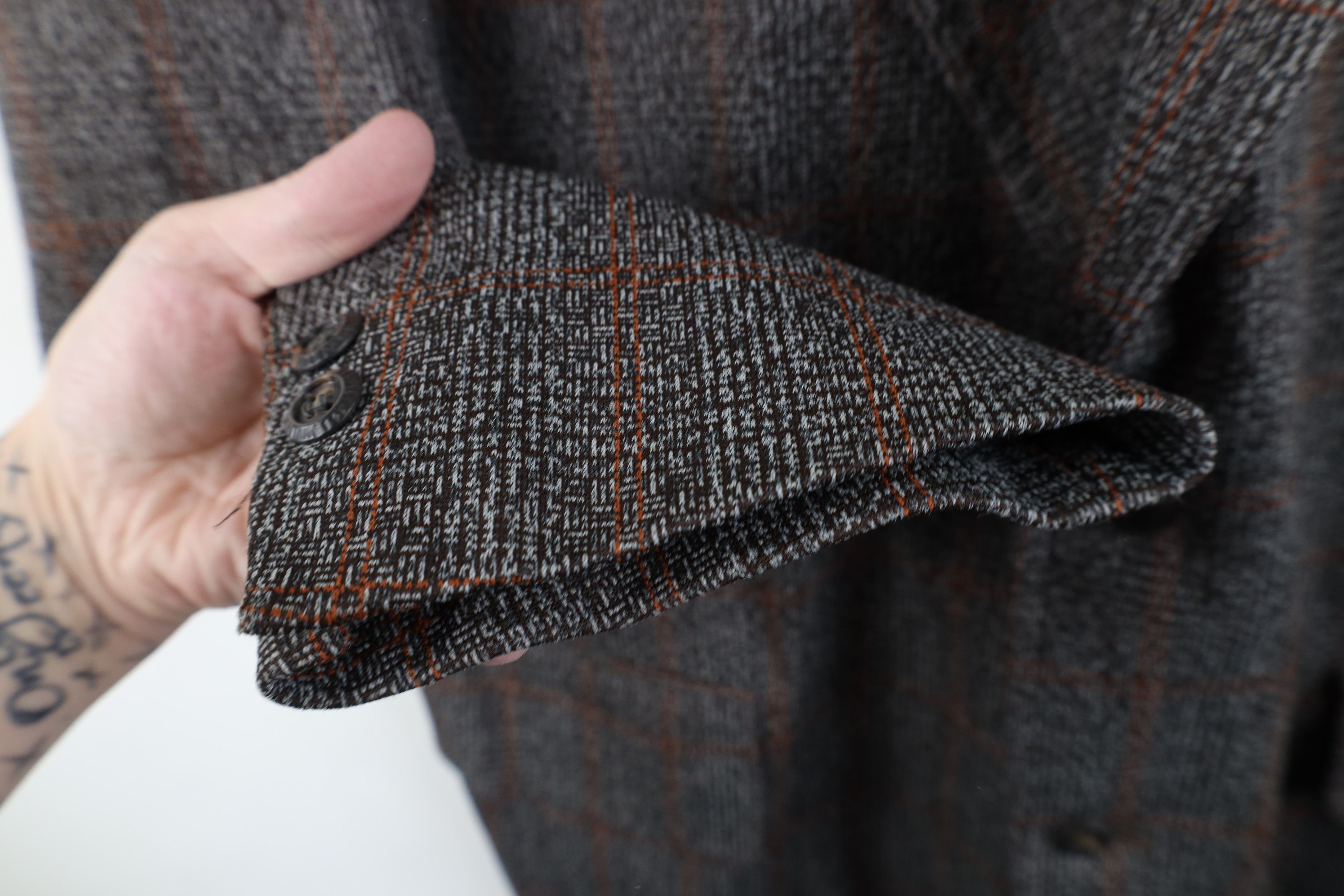 Vintage Vintage 70s Streetwear Plaid Knit Suit Coat Blazer Jacket Size US XL / EU 56 / 4 - 6 Thumbnail